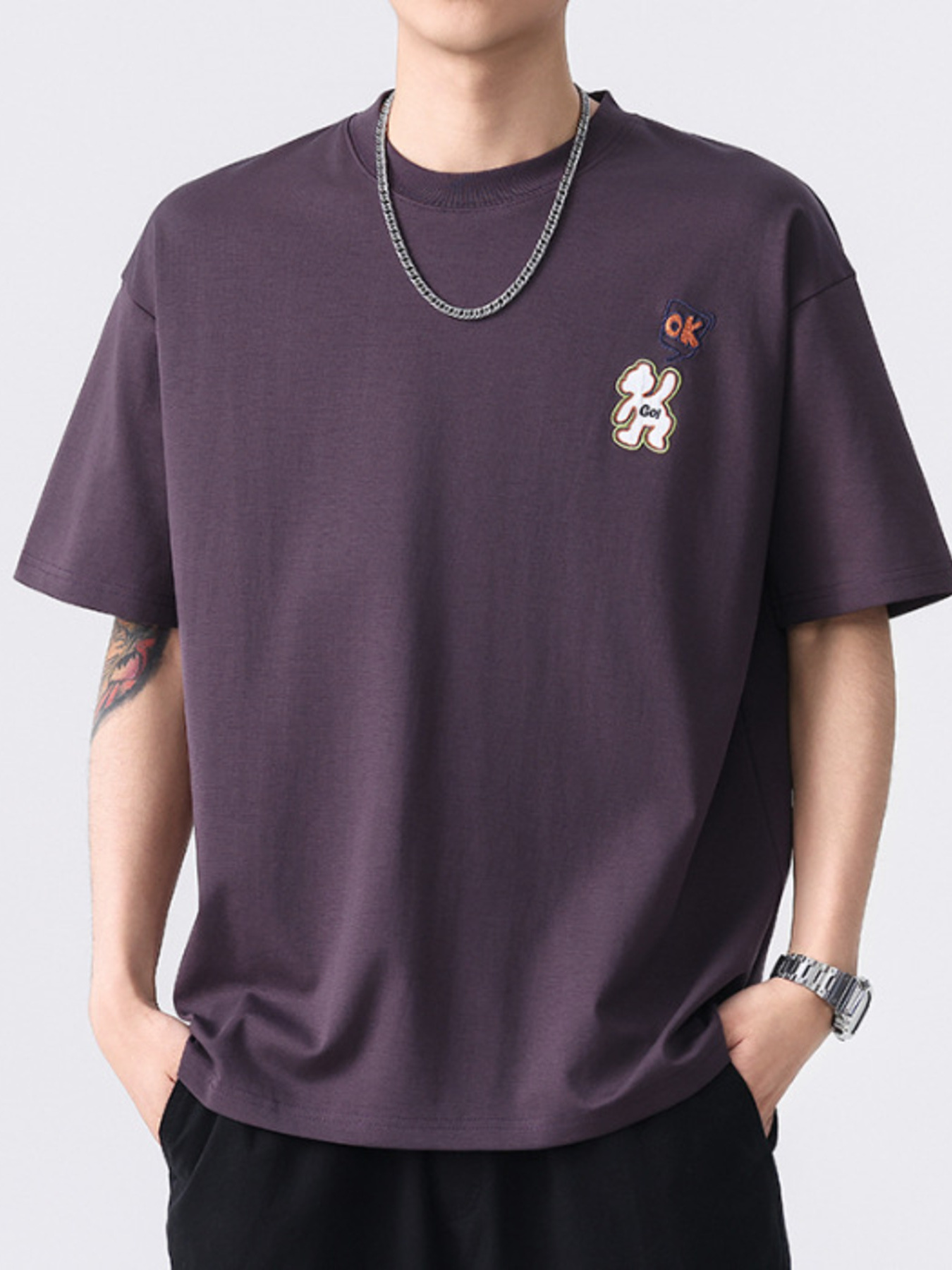 Men's Plus Size Round Neck Short Sleeve T-Shirt