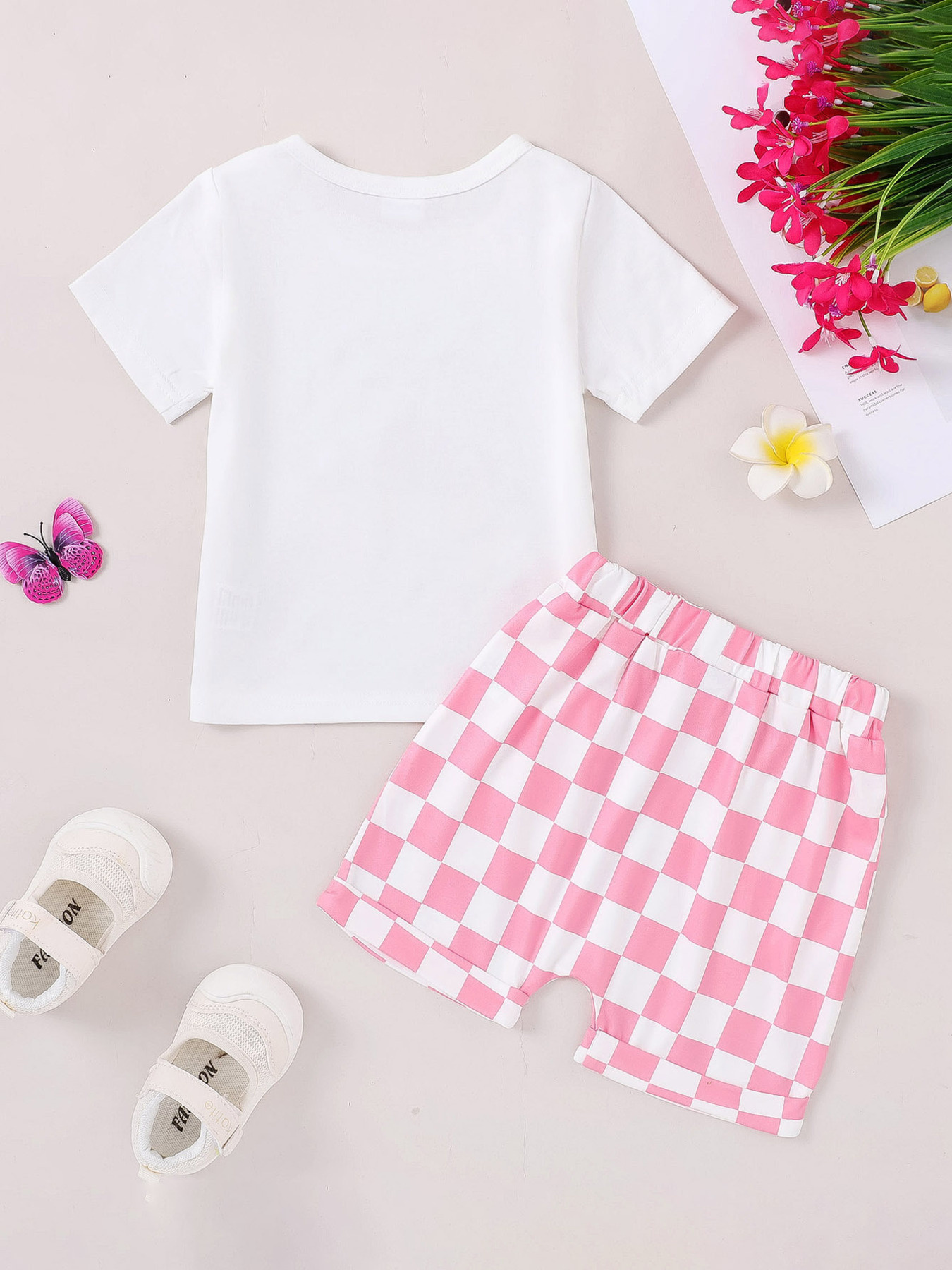 Children's Daddy's Girl Graphic Tee & Checkered Shorts Set