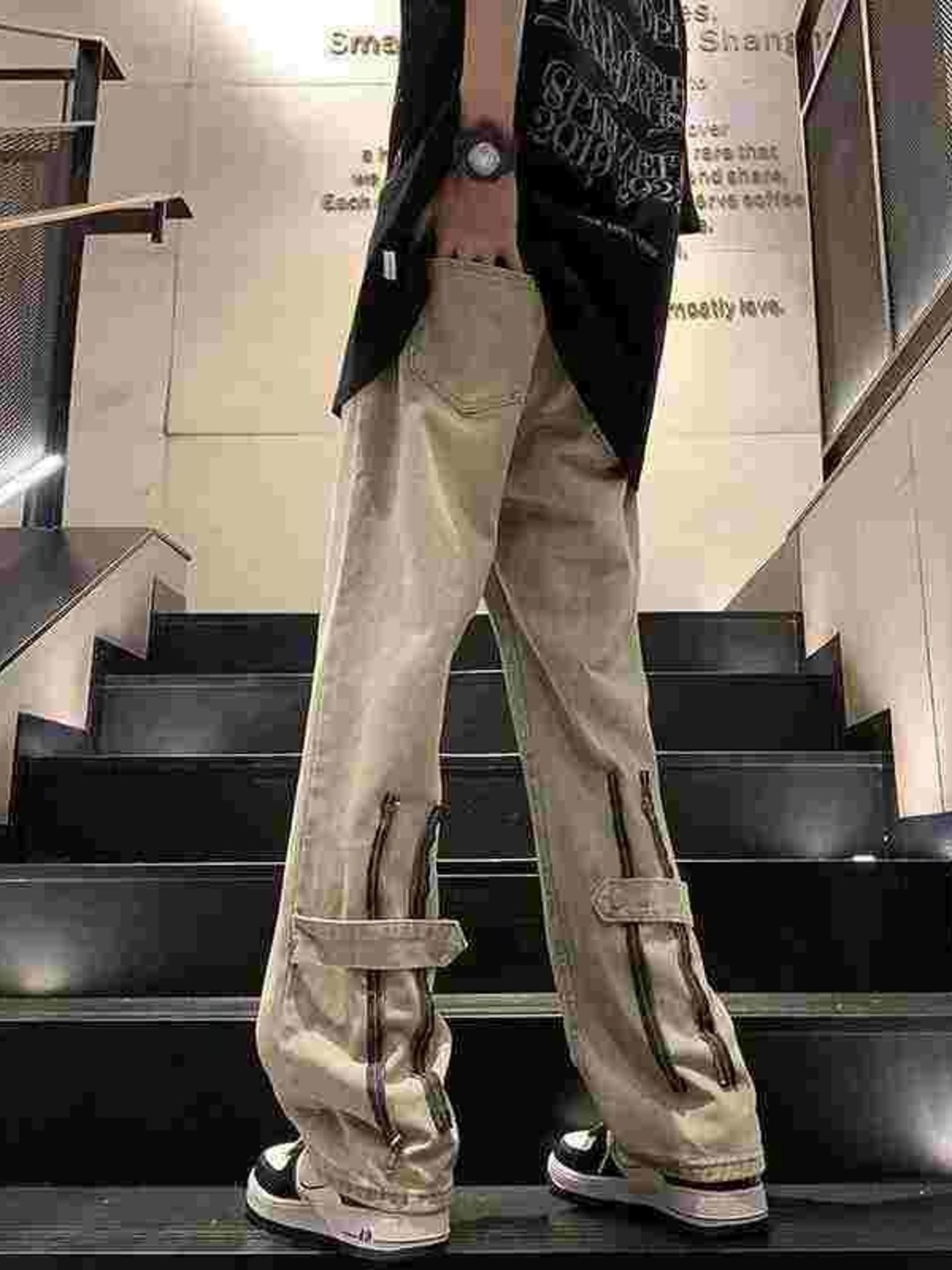 Men's Full Size Wash Wide Leg Jeans Plus Size