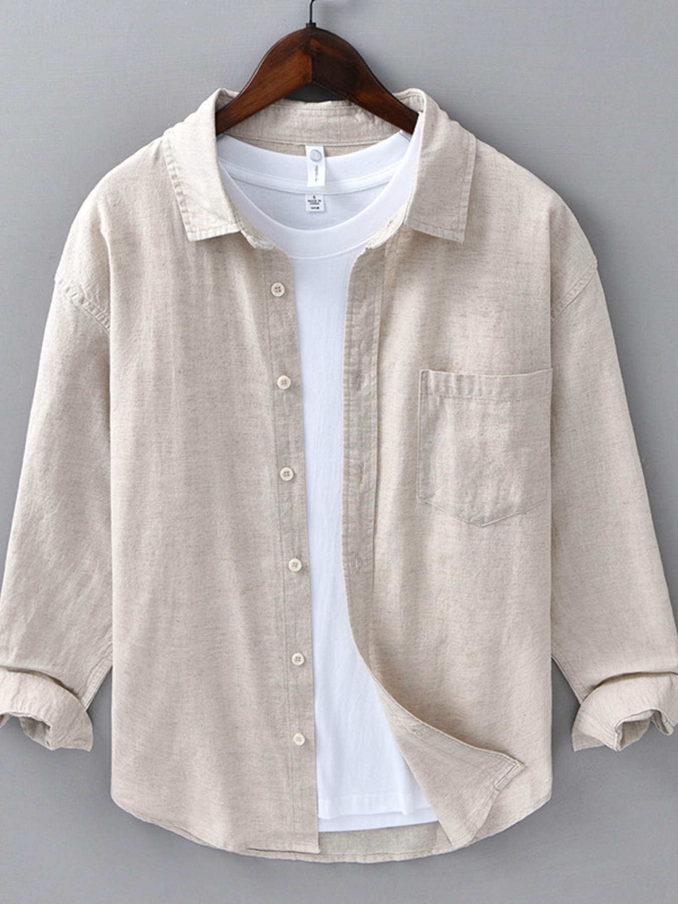 Men's Plus Size Button Up Long Sleeve Shirt