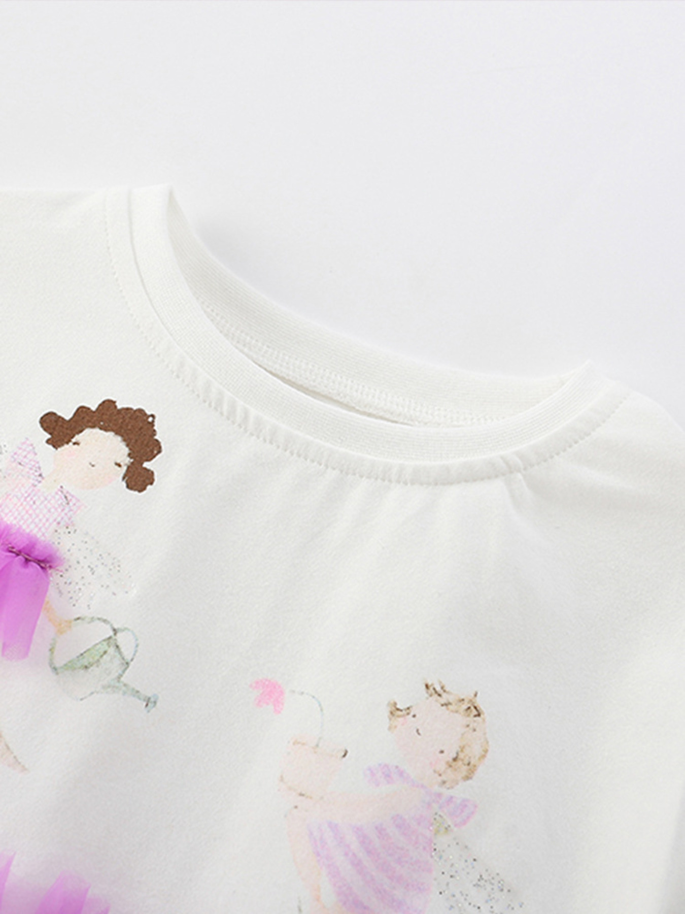 Children's Cute Cartoon Graphic Tulle Dress