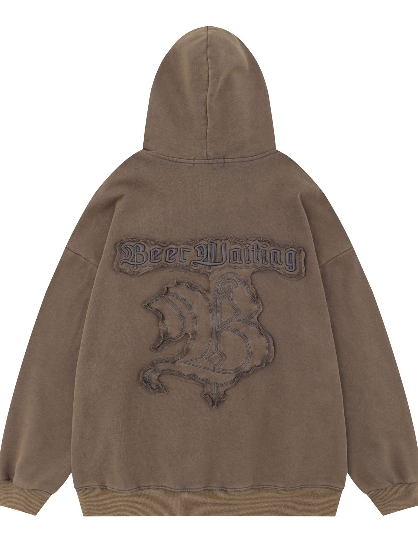 Men's Oversized Drawstring Hoodie with Embroidered Detail