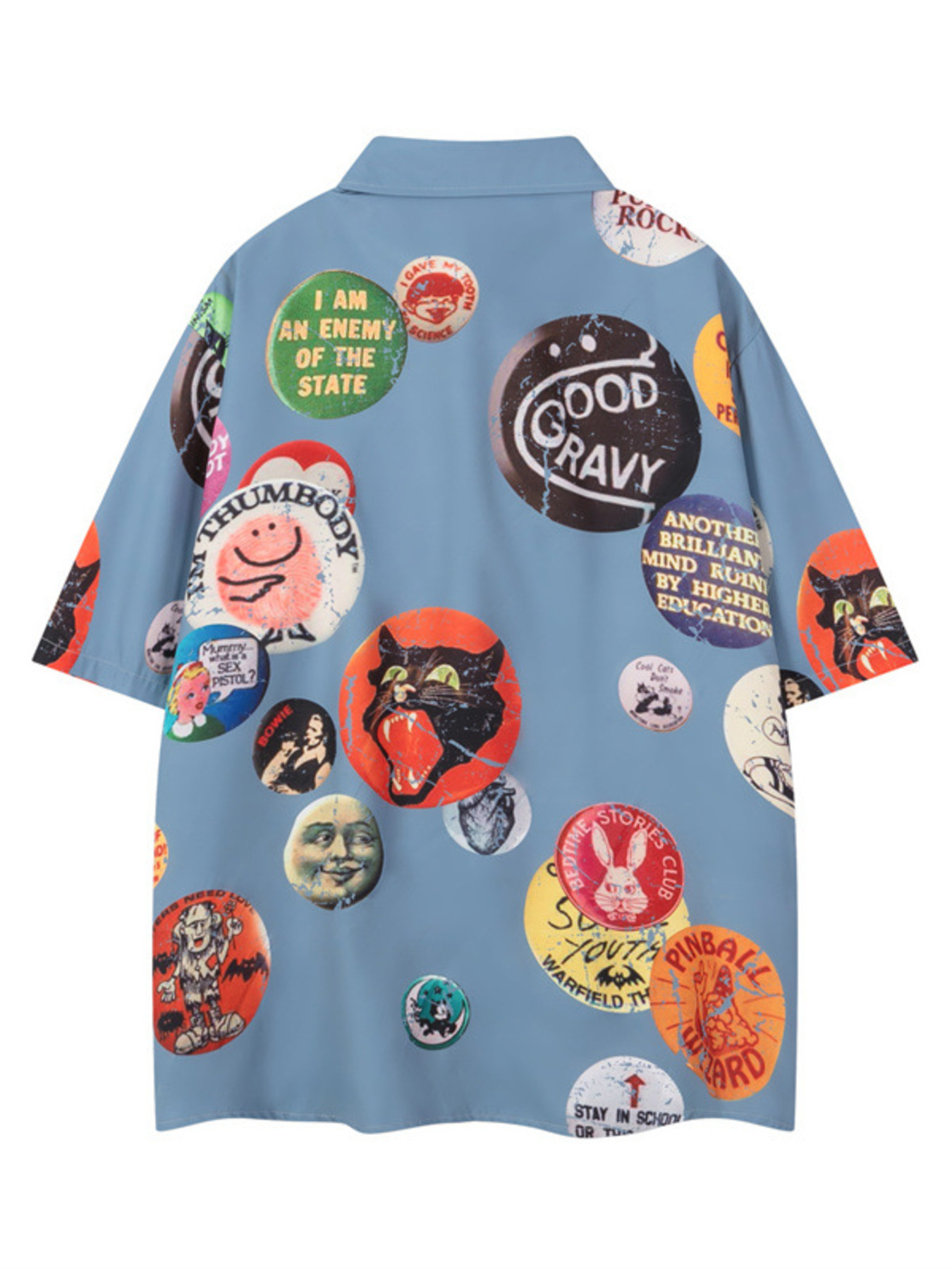 Men's Printed Button Up Short Sleeve Shirt