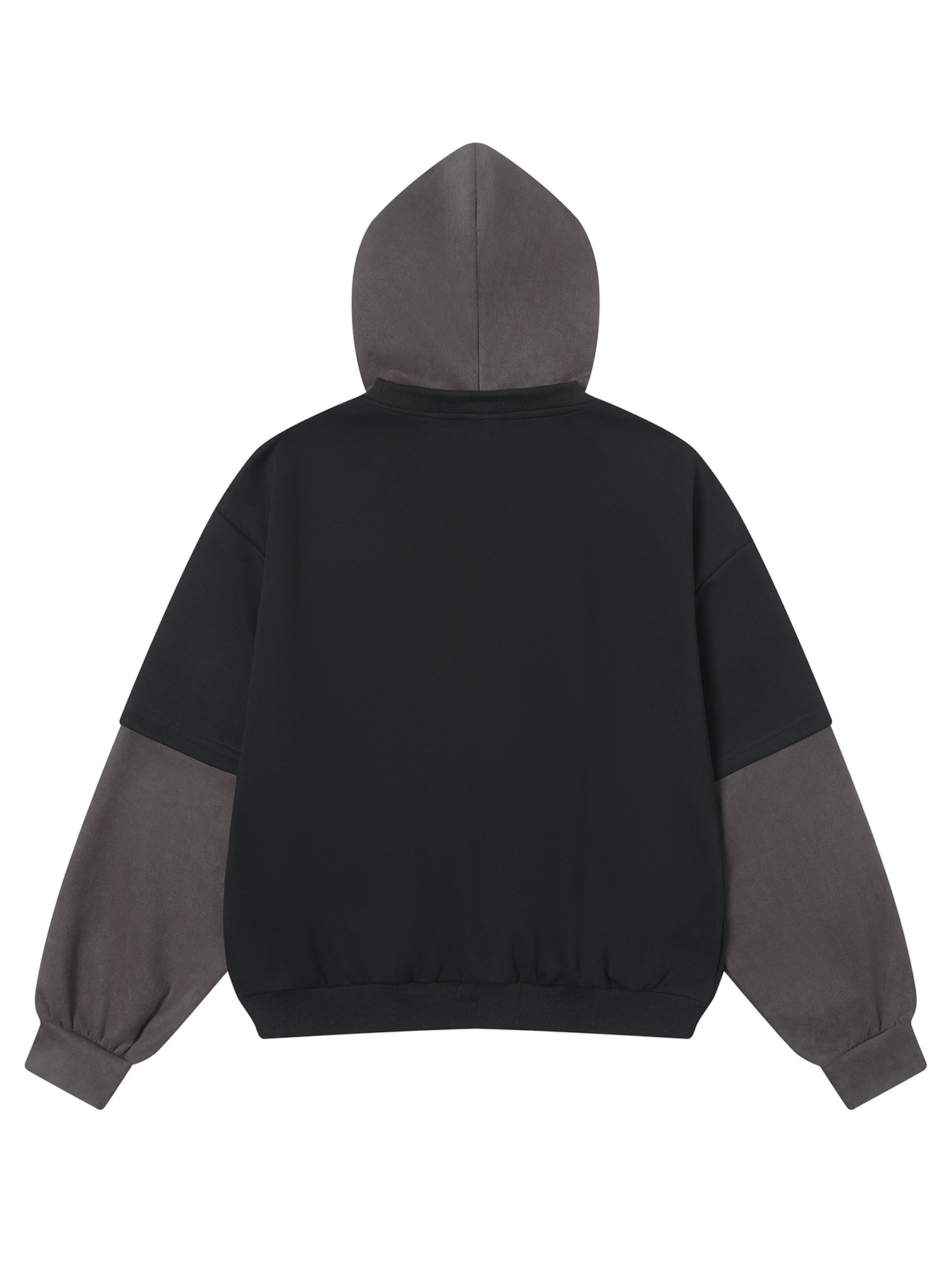 Men's Oversized Color Block Graphic Hoodie