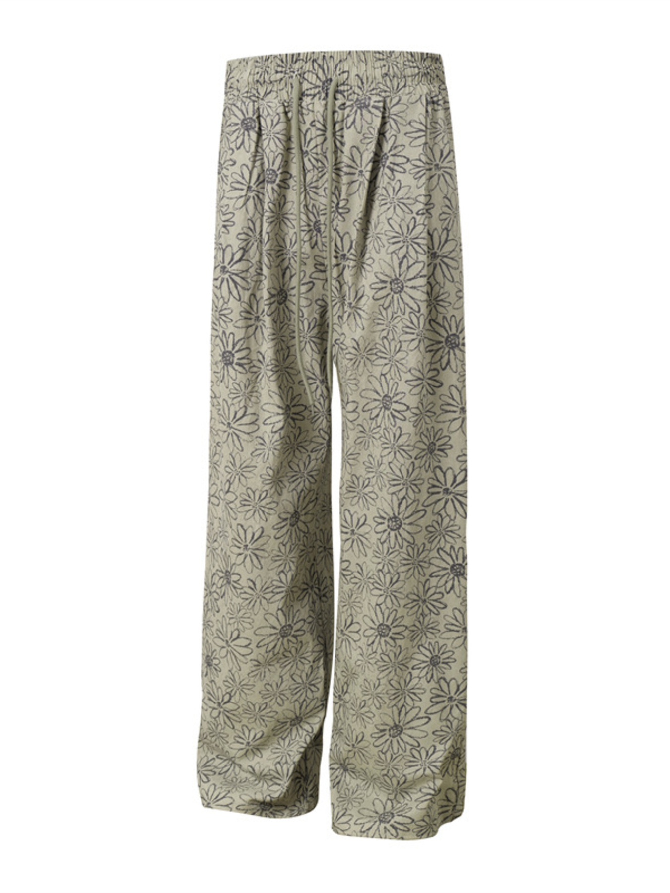 Men's Printed Drawstring Wide Leg Pants