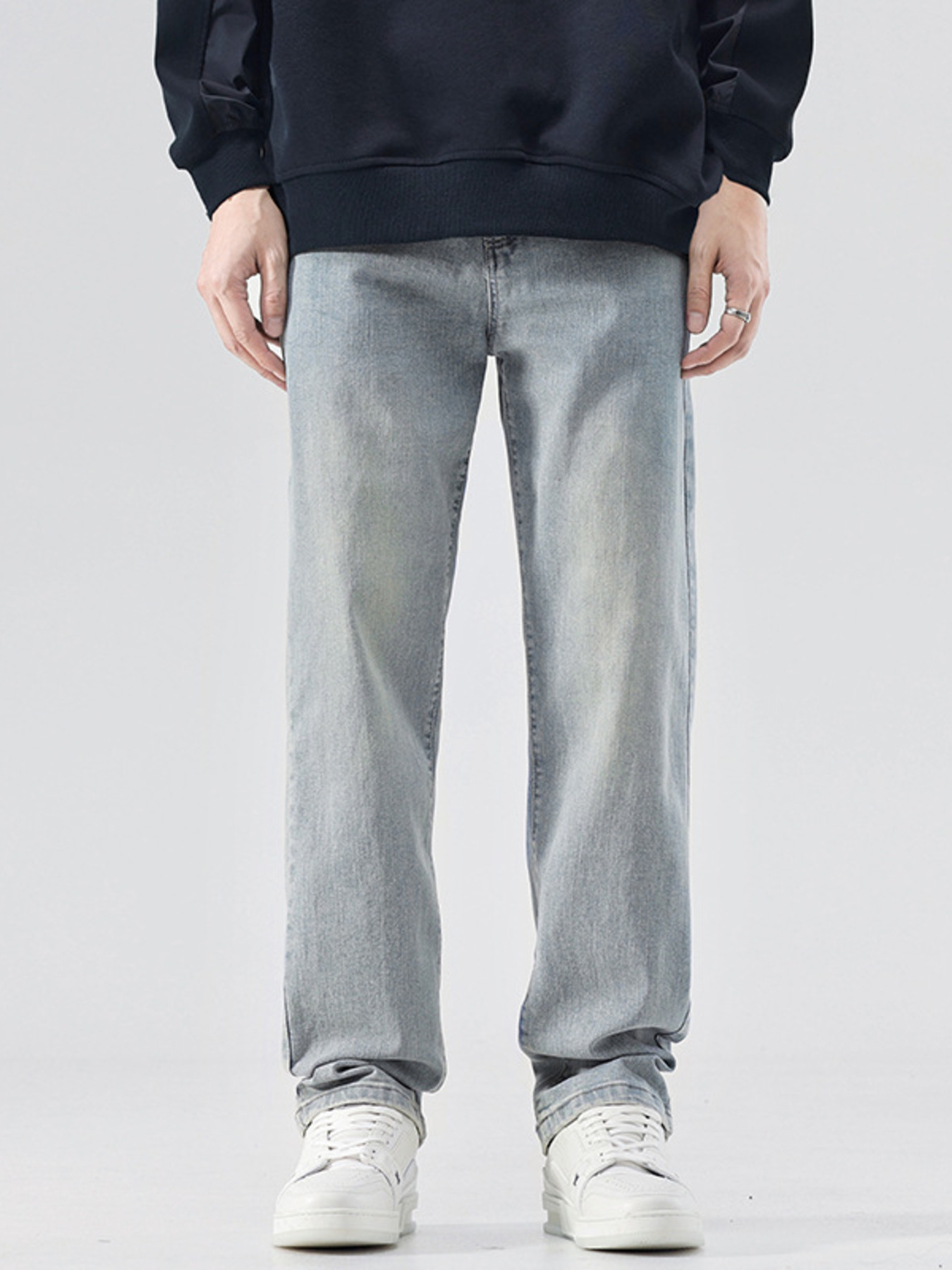 Men's Full Size Washed Wide Leg Jeans Plus Size