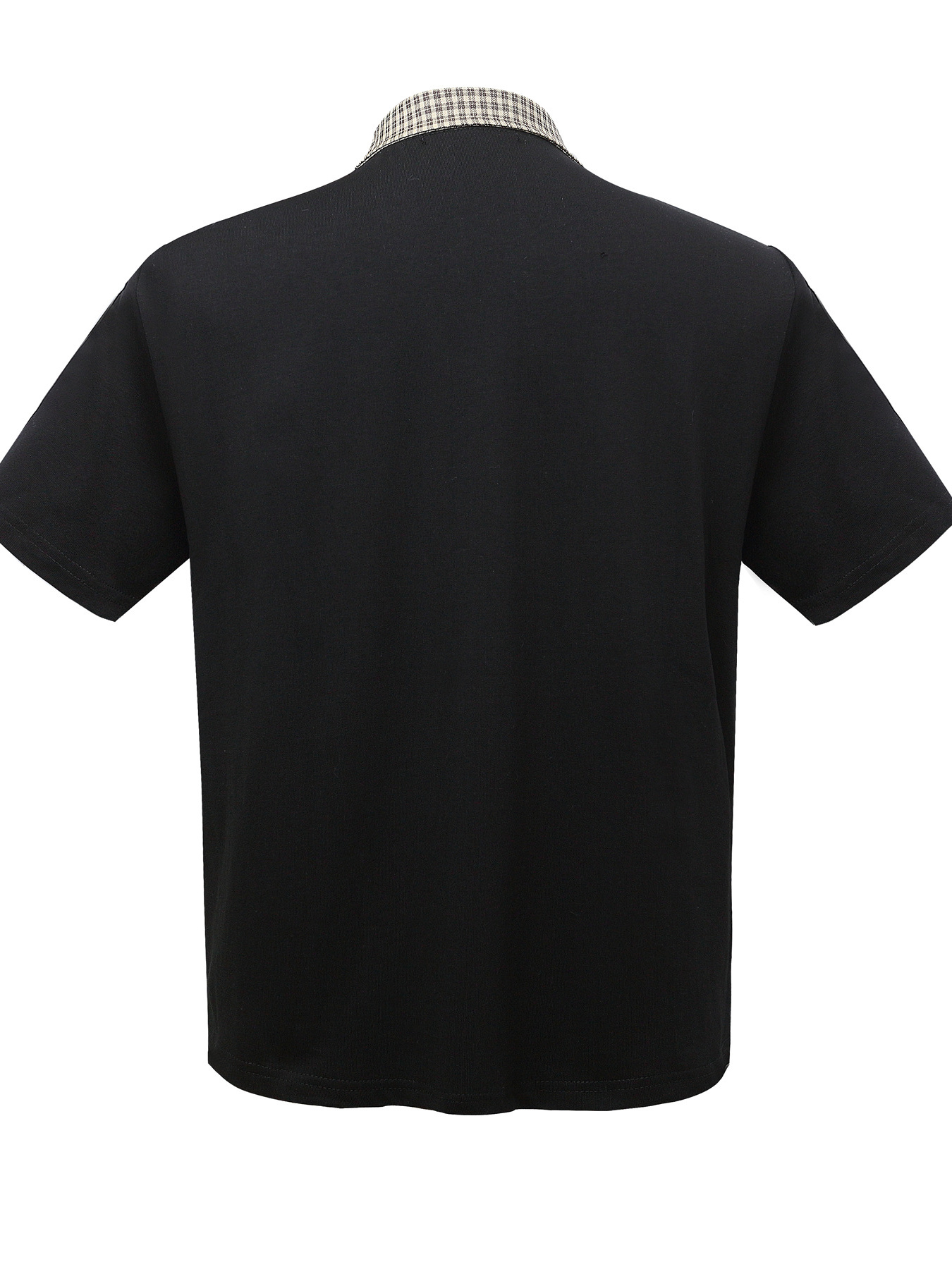 Men's Checkered Collar Accent Short Sleeve Polo