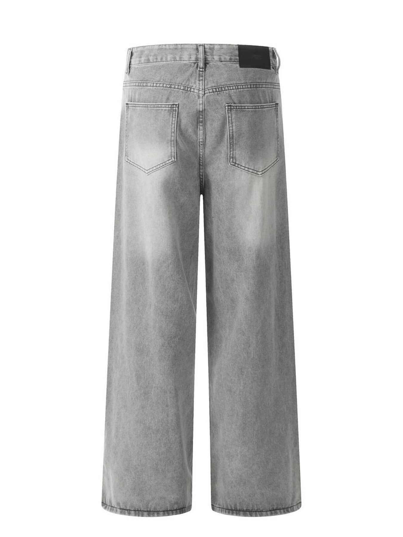 Men's High-Rise Wide Leg Washed Jeans