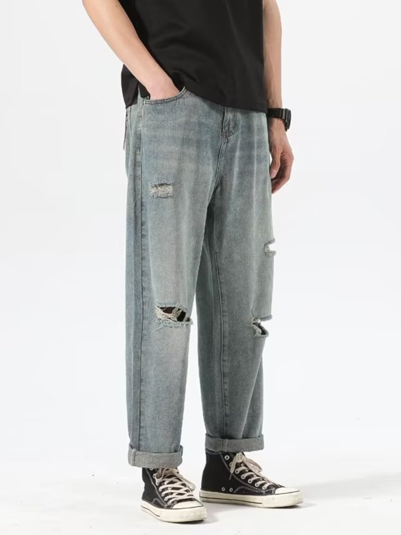 Men's Ripped Relaxed Fit Jeans