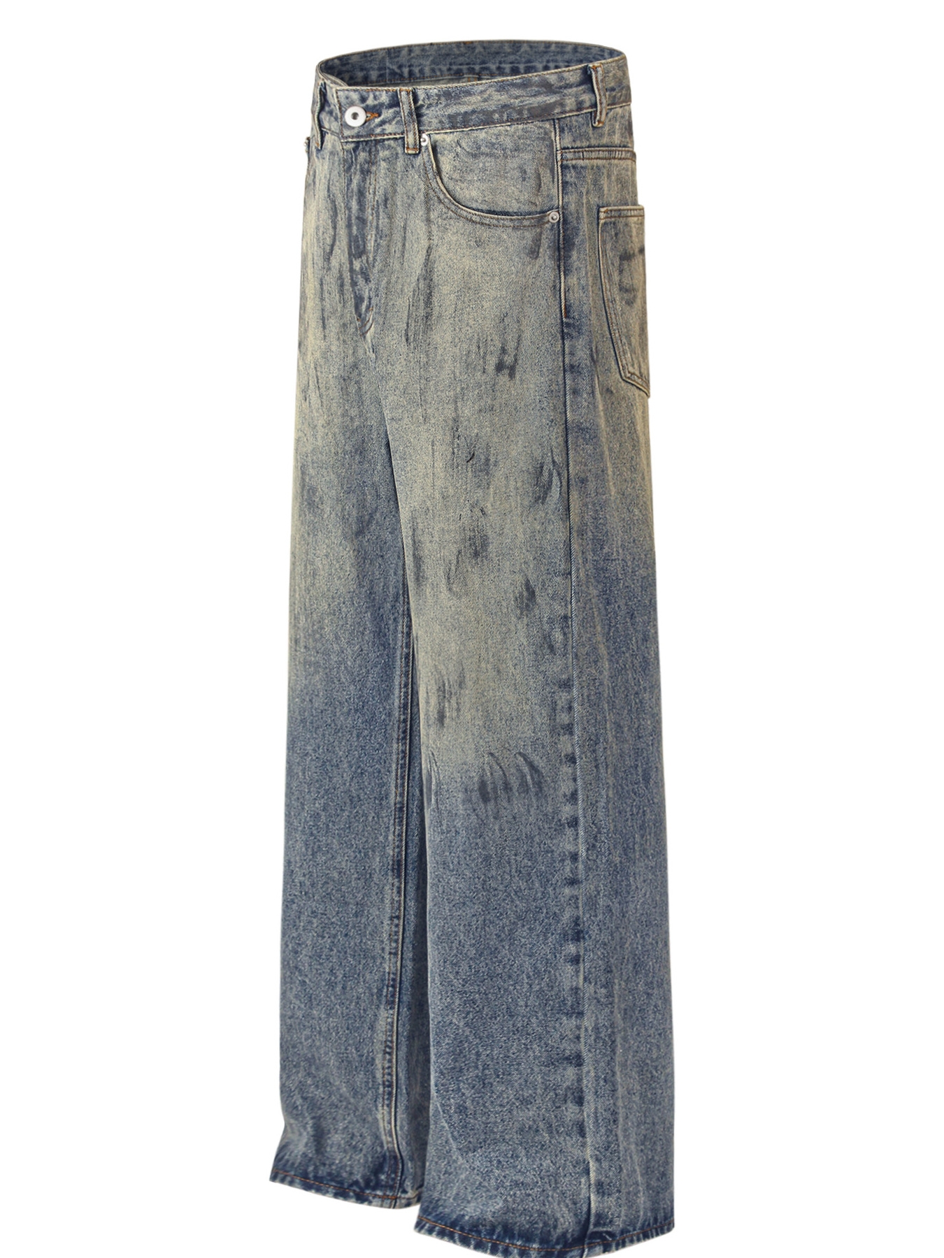 Men's Vintage Washed Wide Leg Jeans