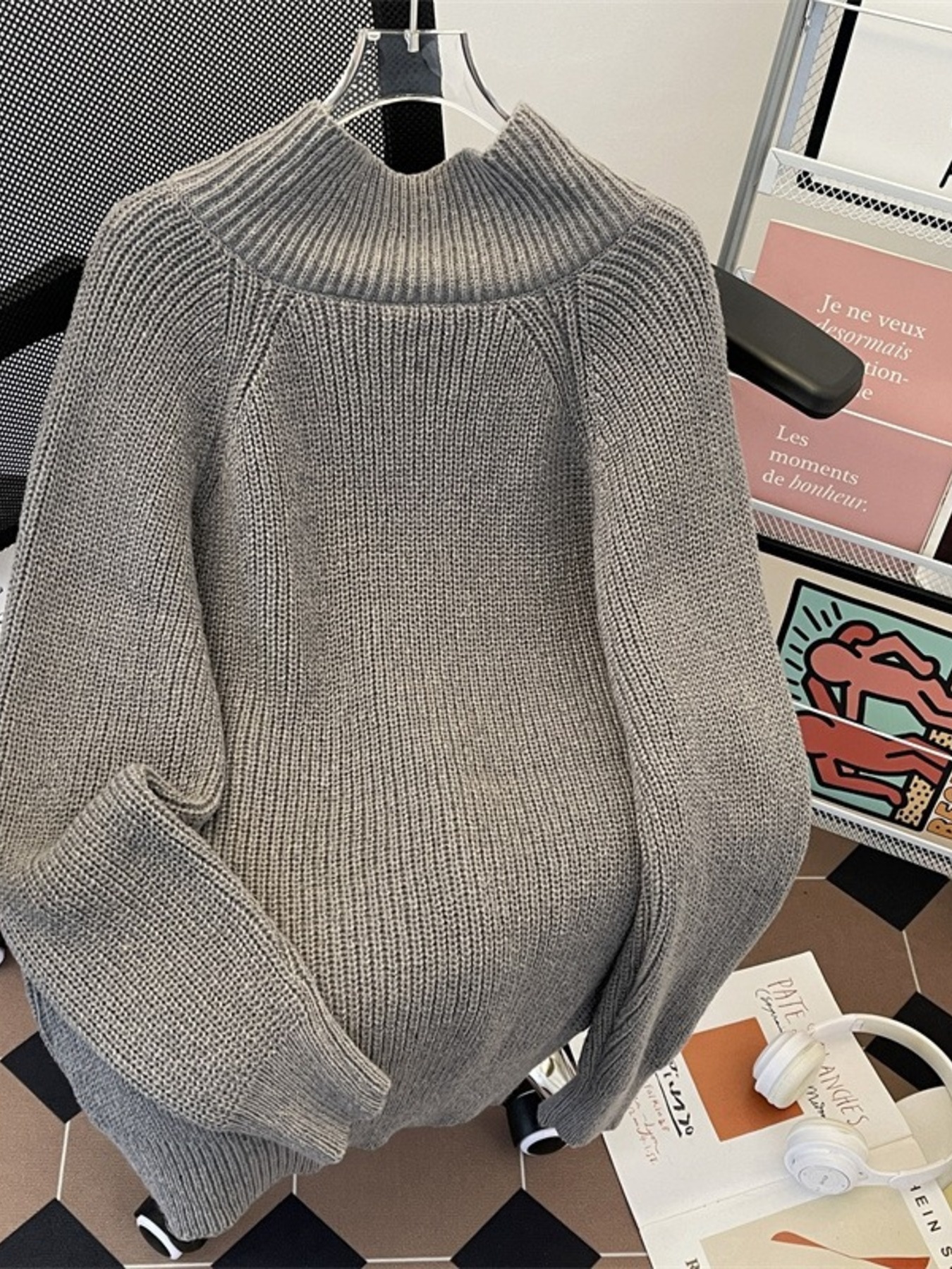 Men's Plus Size Zip-Up Ribbed Cardigan