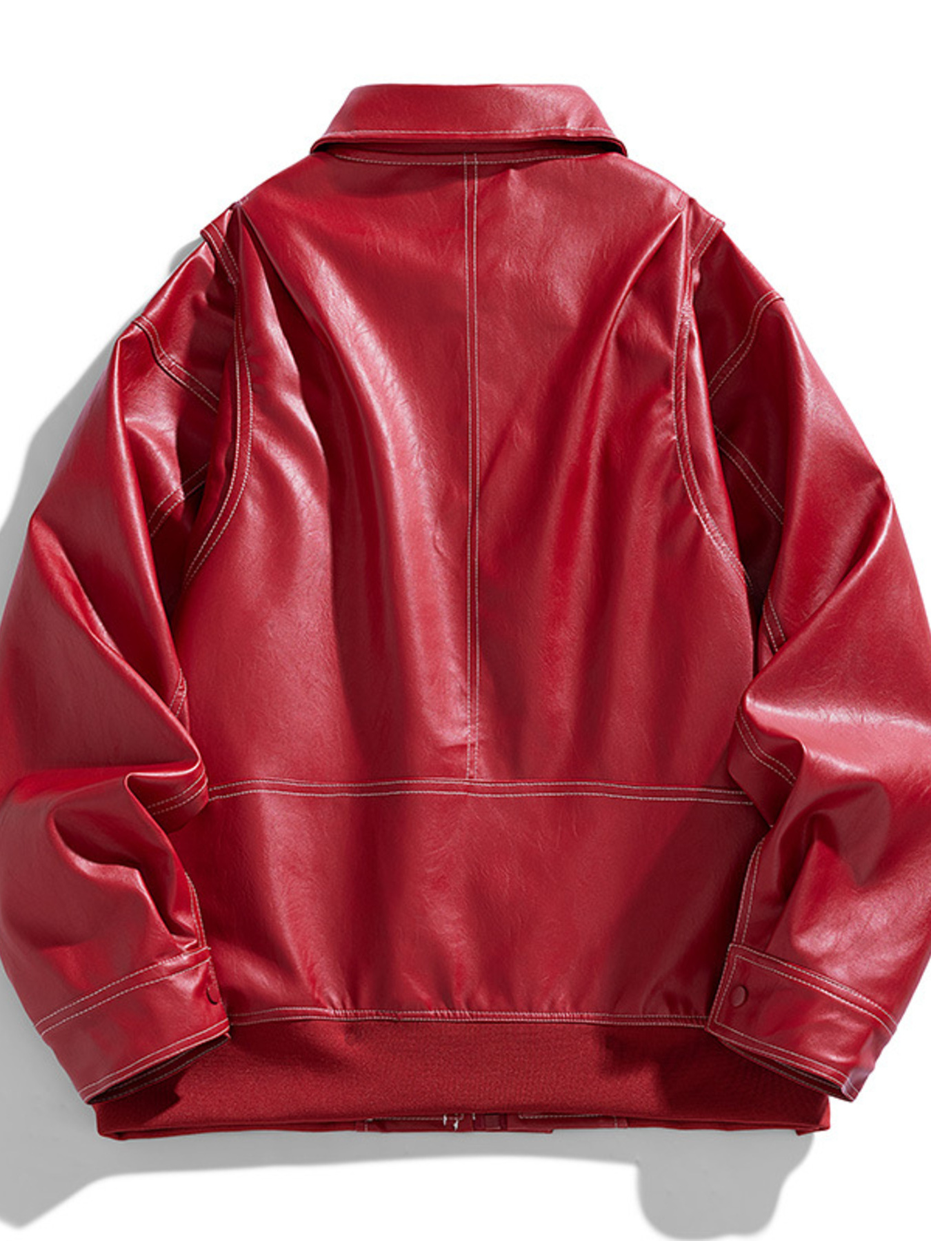 Men's Plus Size Leather Bomber Jacket