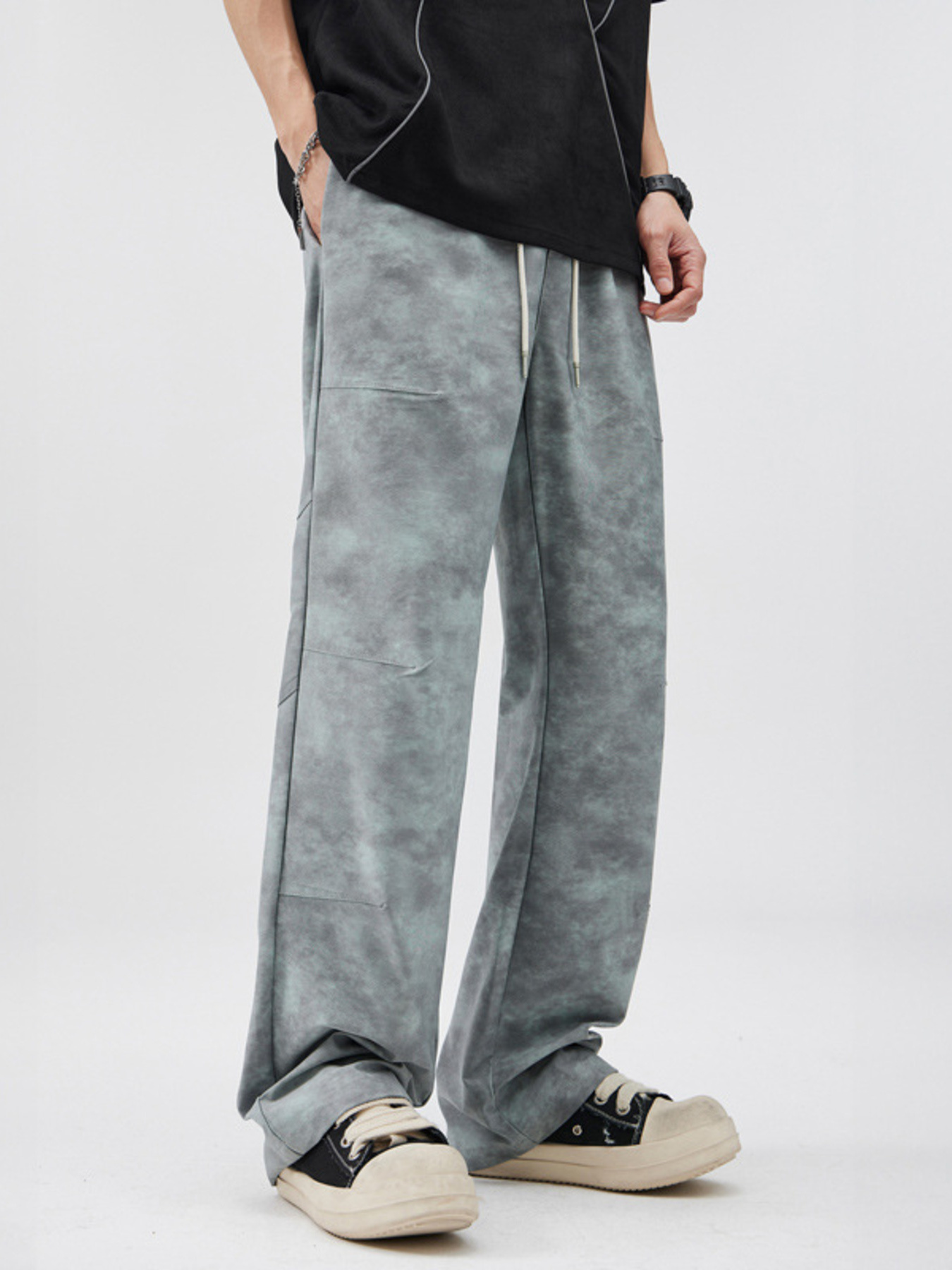 Men's Full Size Vintage Wash Wide Leg Pants Plus Size