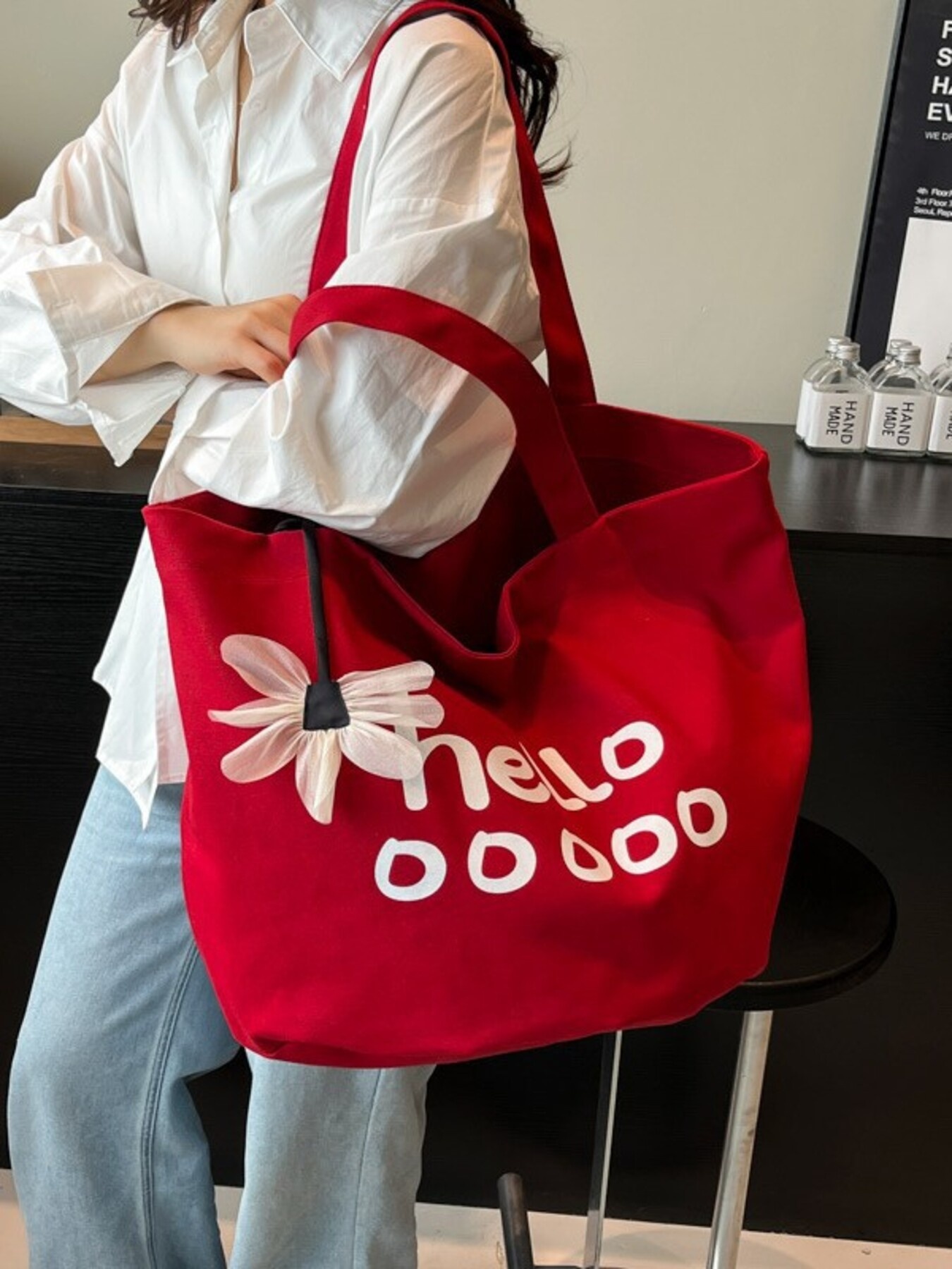 Letter Canvas Tote Bag