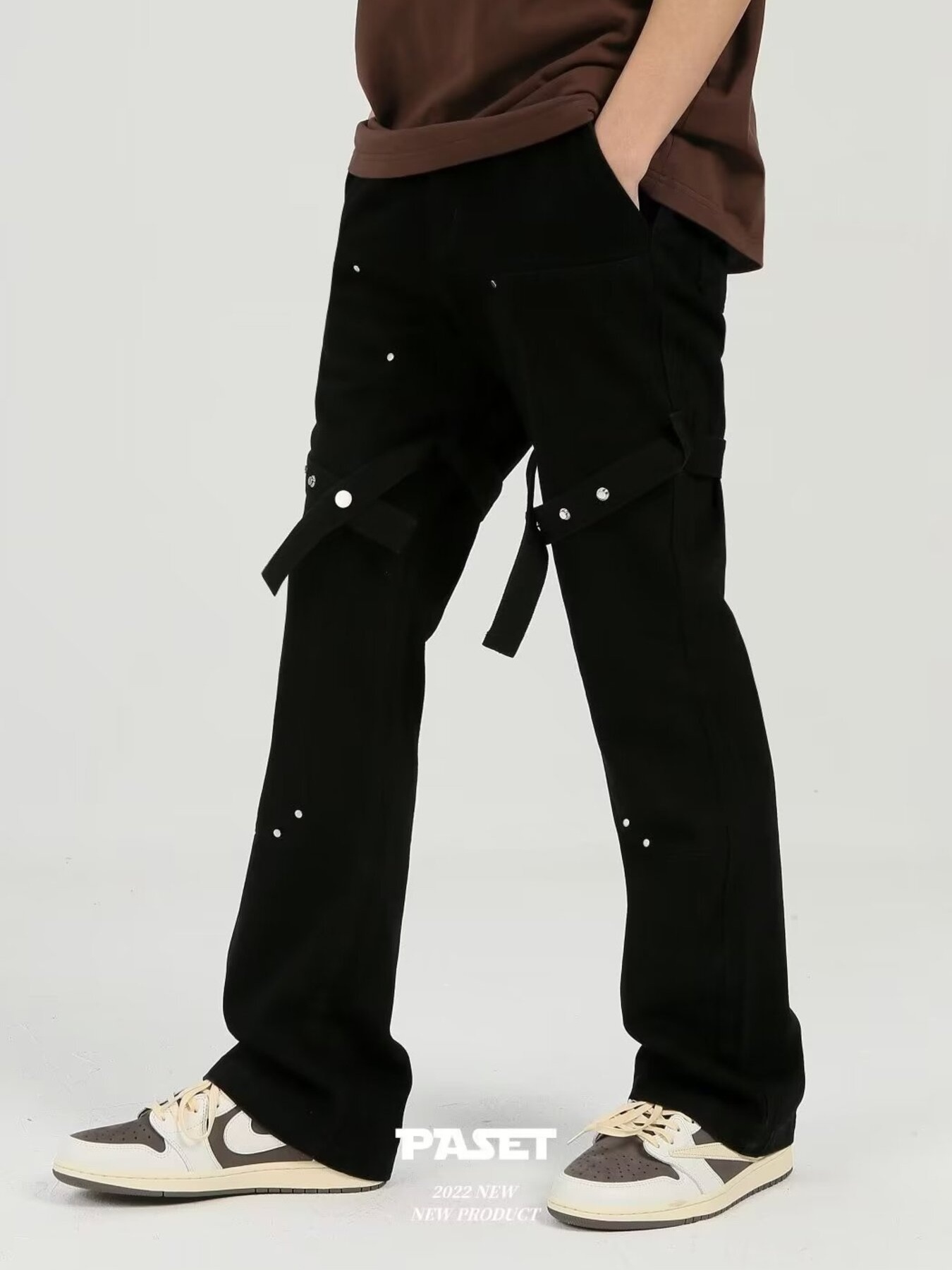 Men's Plus Size Studded Cargo Jeans