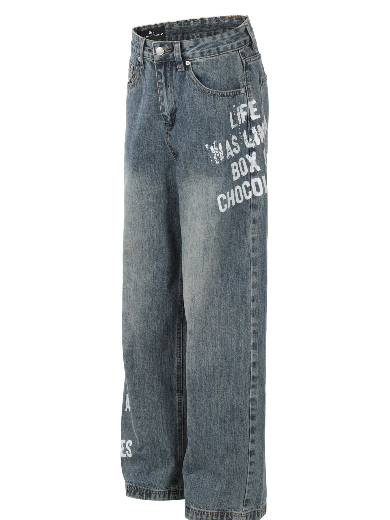 Men's Washed Wide Leg Jeans