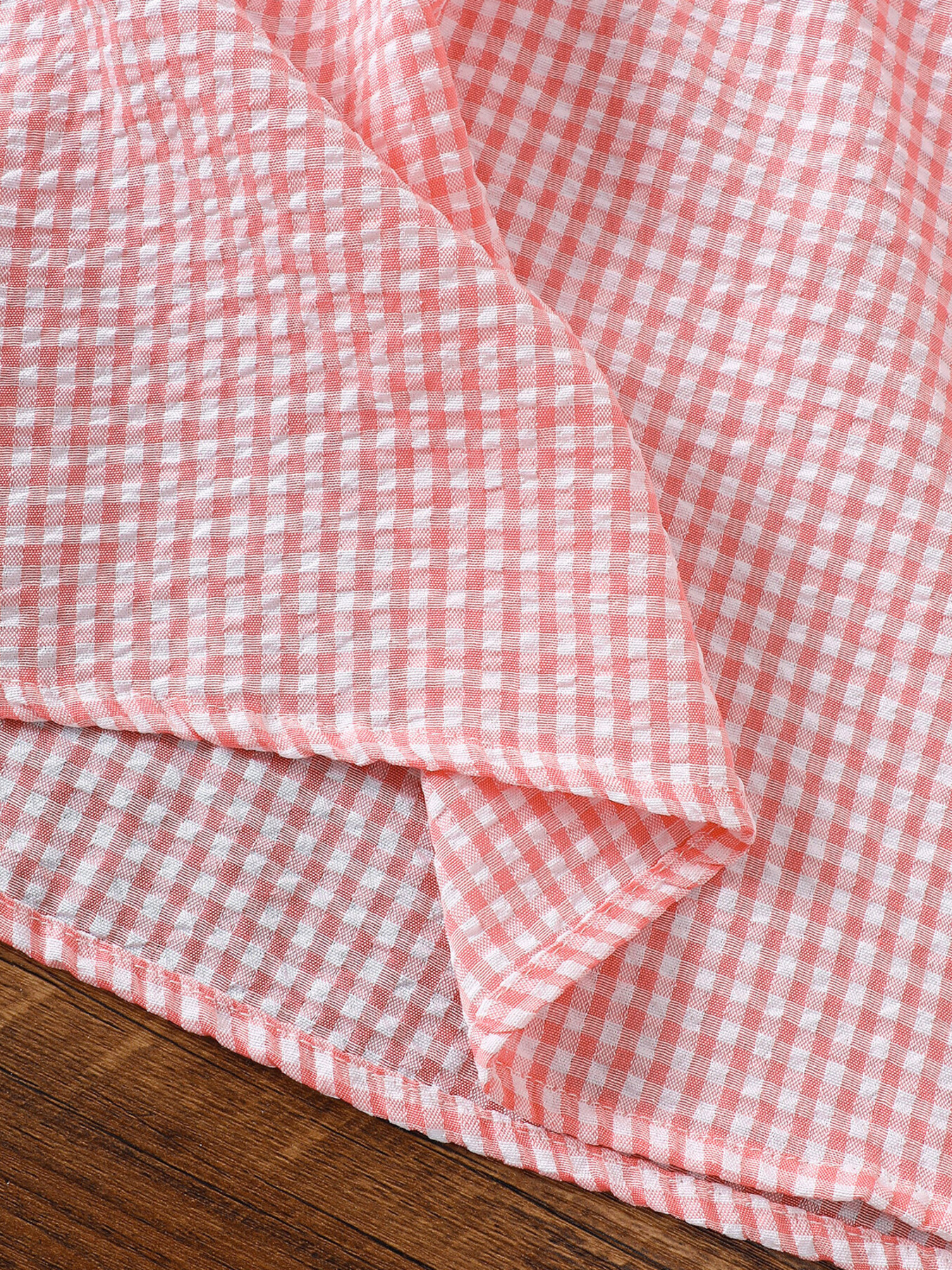 Children's Smocked Plaid Ruffle Sleeve Dress 6