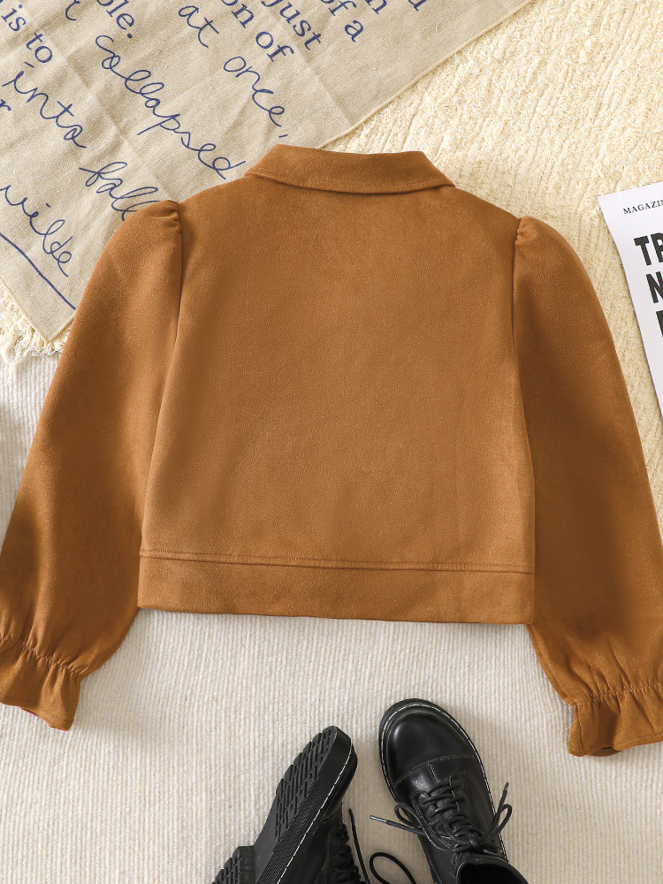 Children's Button Up Flounce Sleeve Outerwear