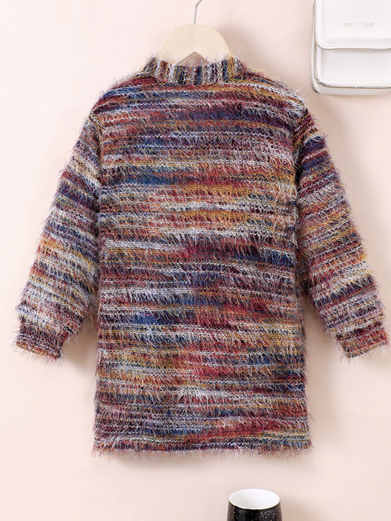 Children's Colorful Knitted Fuzzy Cardigan