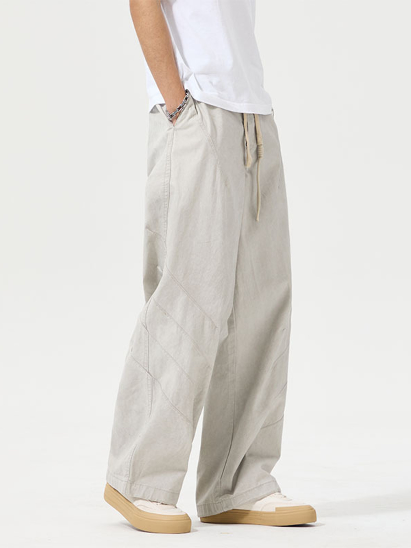 Men's Full Size Wide Leg Drawstring Pants Plus Size
