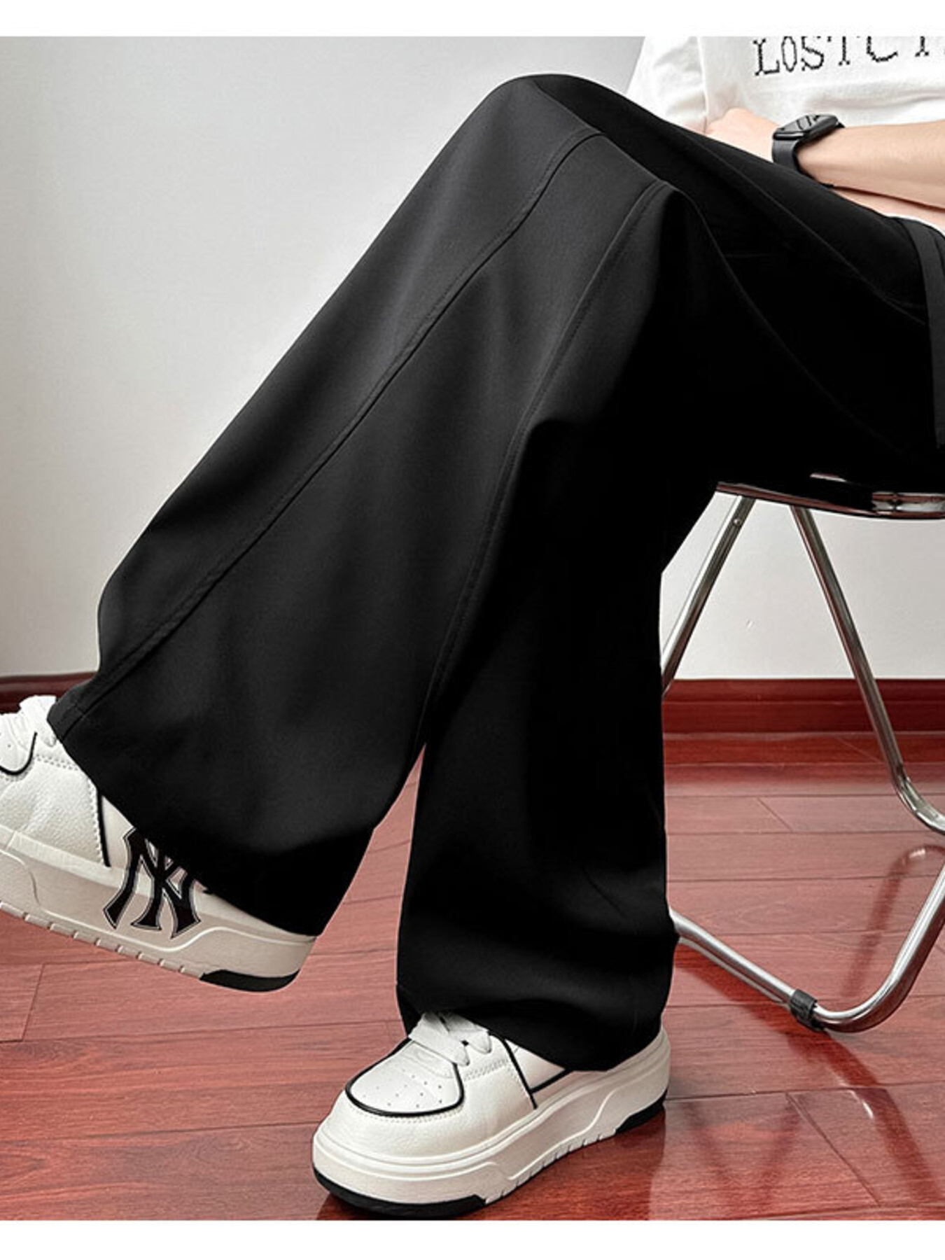 Men's Full Size Loose Fit Drawstring Wide Leg Pants Plus Size