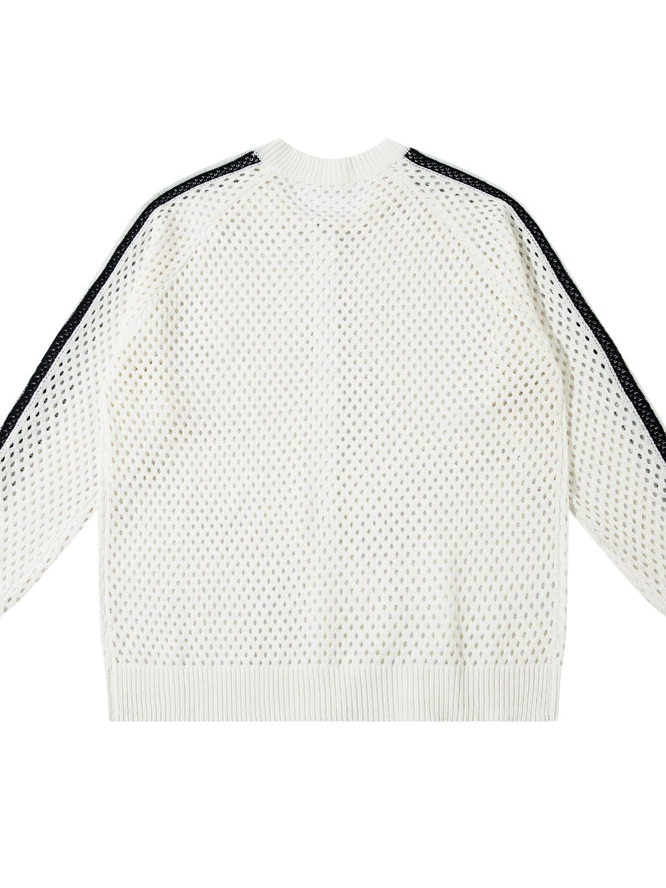 Men's Mesh Knit Zip-Up Cardigan with Stripe Detail