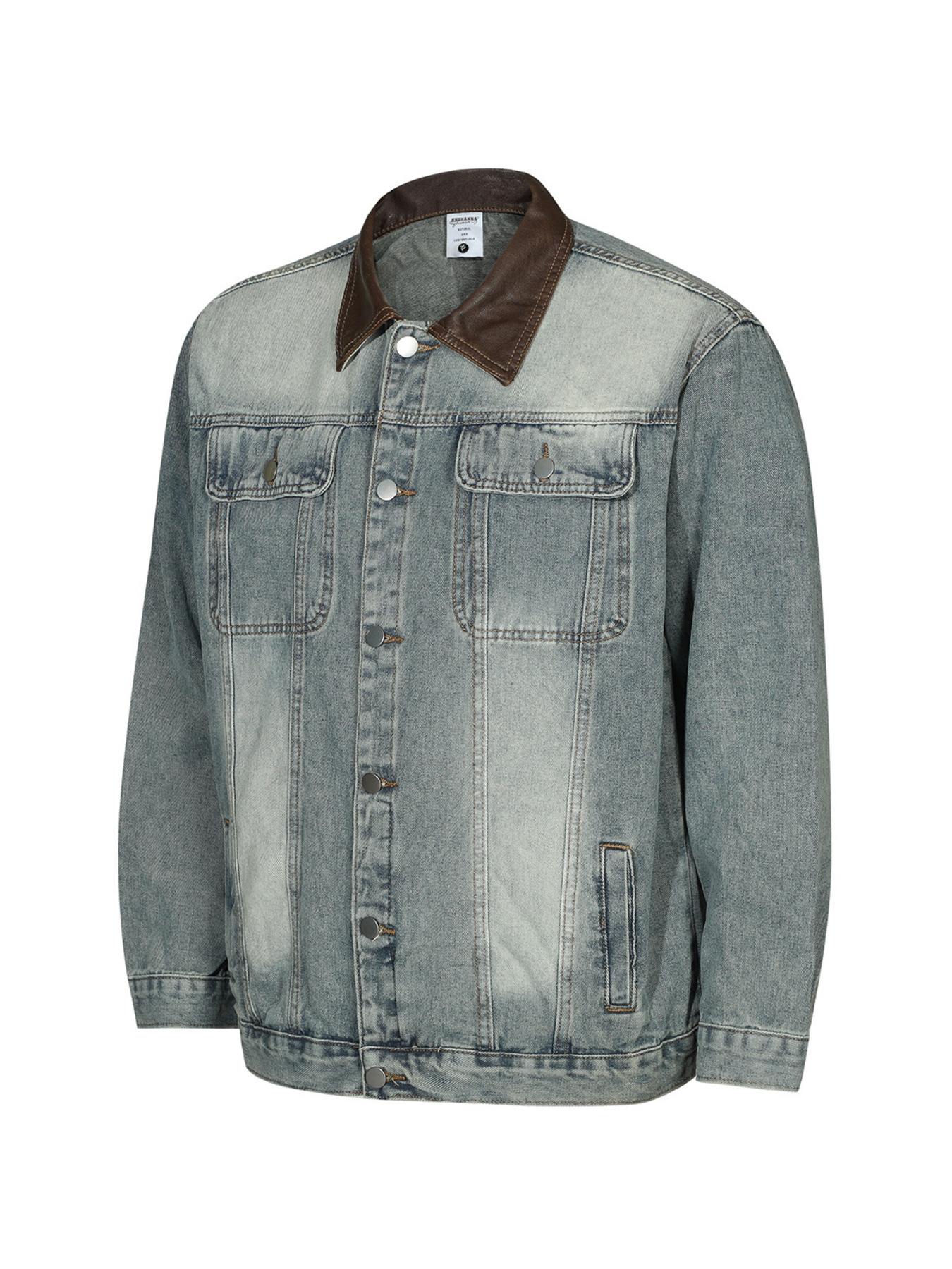 Men's Button Up Long Sleeve Denim Jacket
