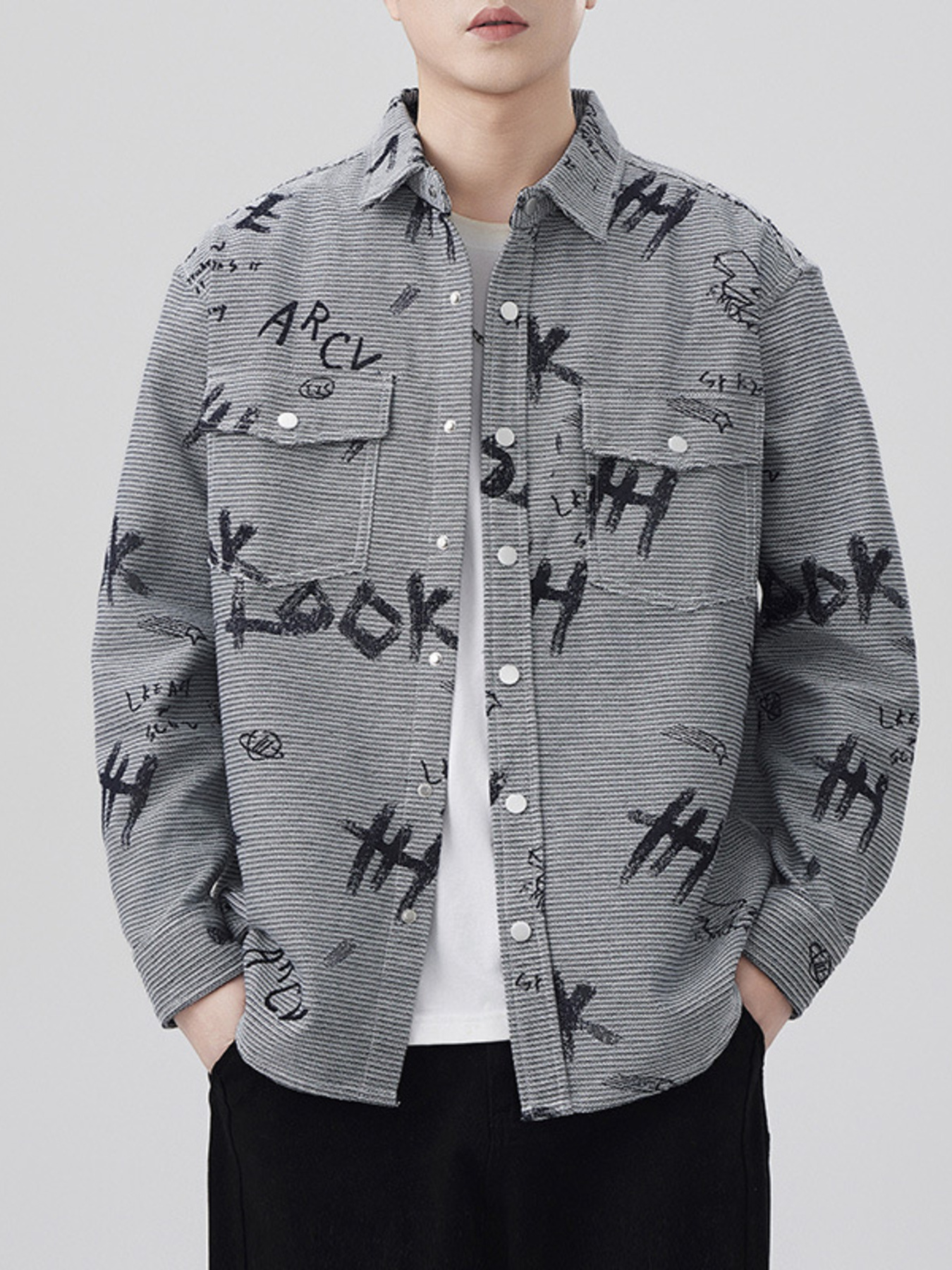 Men's Plus Size Button Up Long Sleeve Shirt