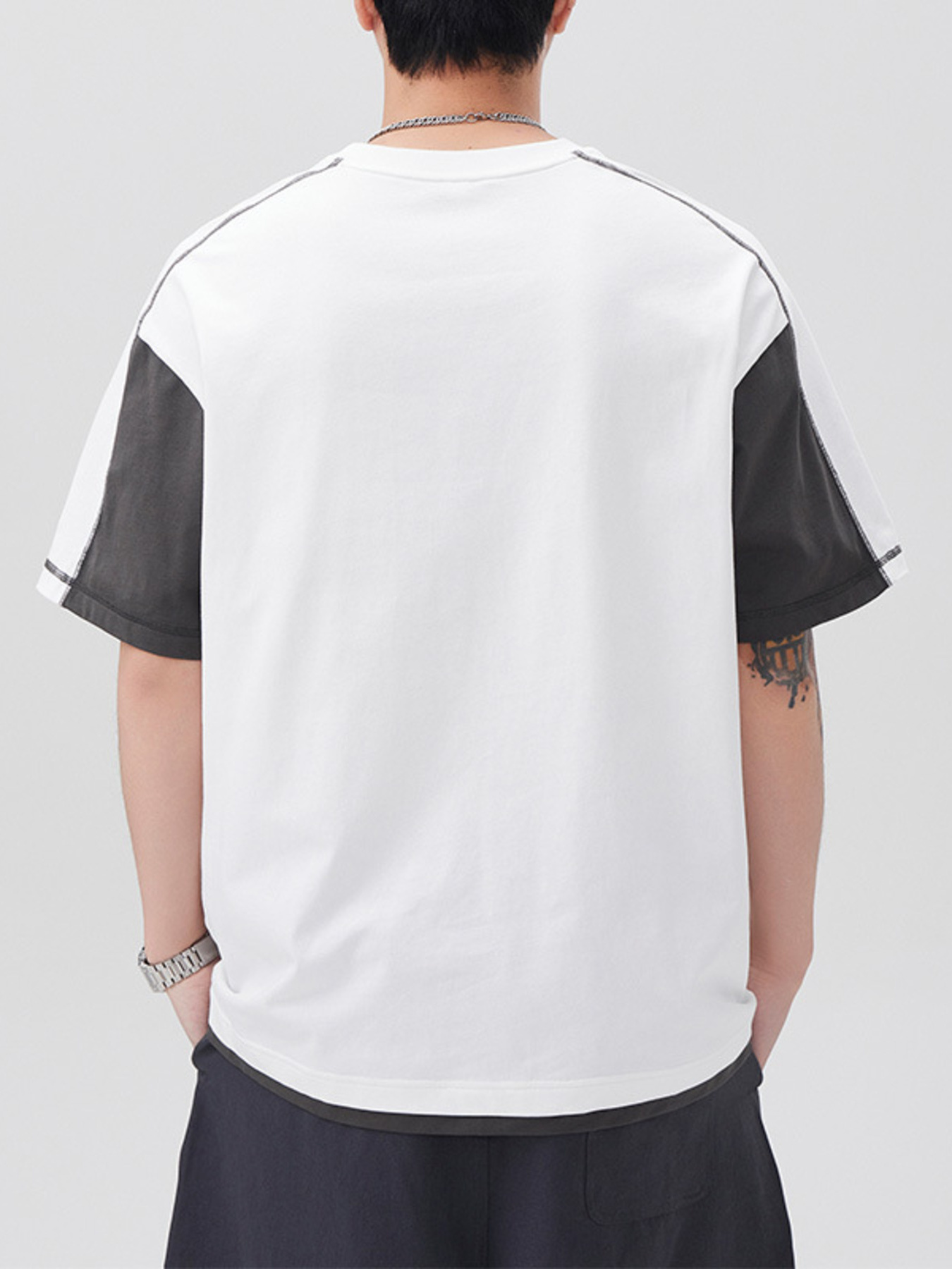 Men's Plus Size Color Block Casual T-Shirt