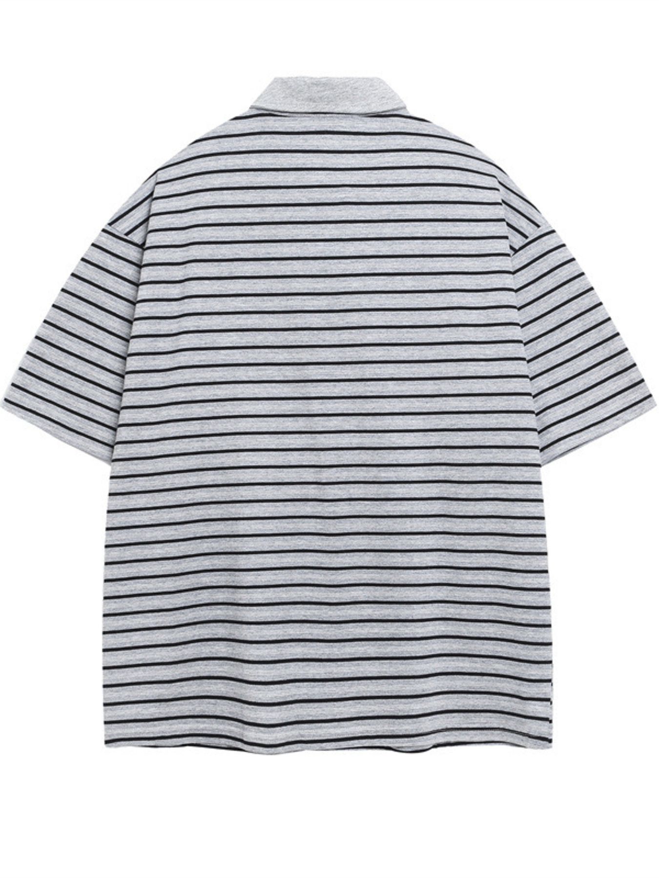 Men's Oversized Striped Short Sleeve Polo Shirt