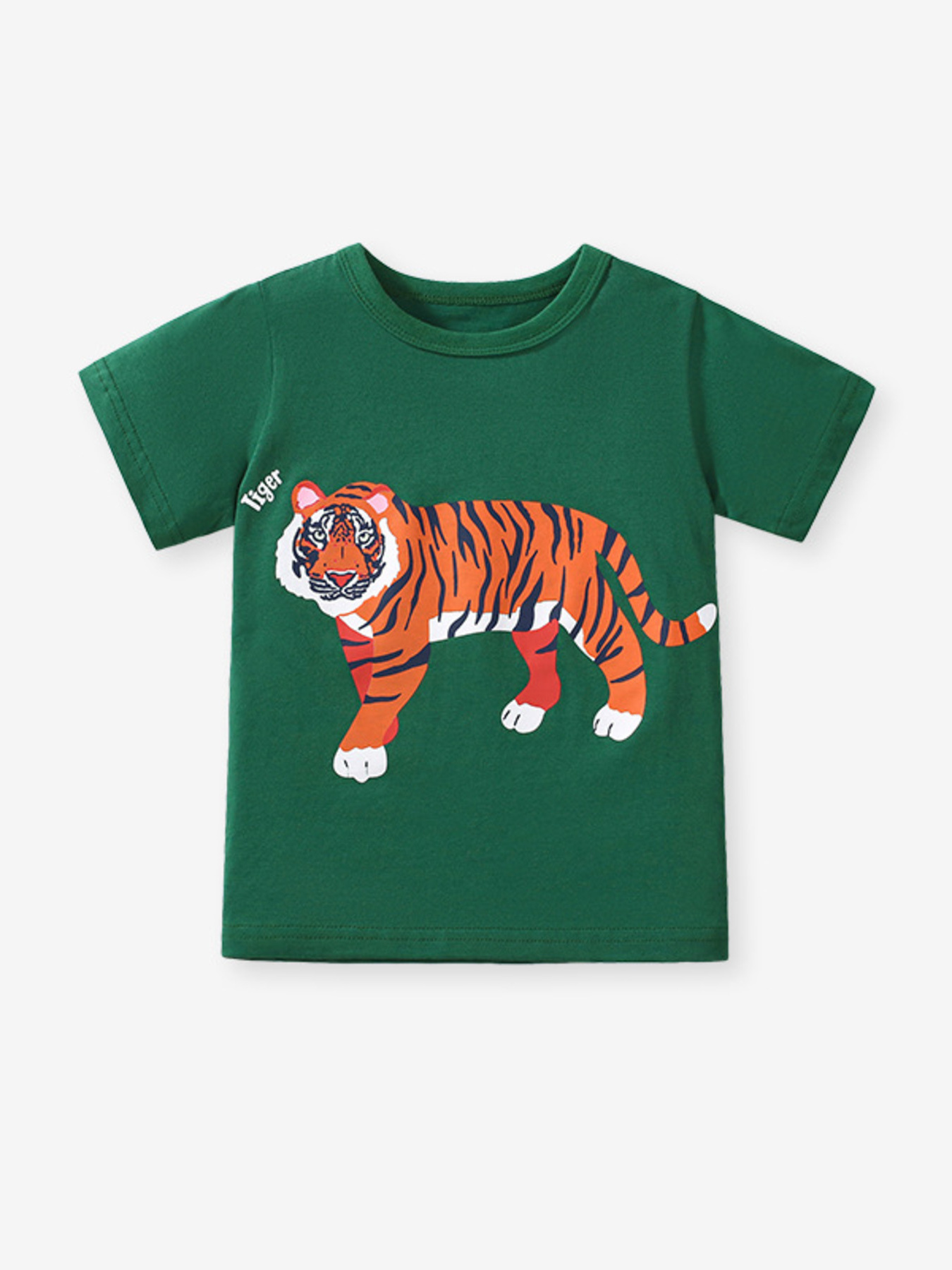 Children's Tiger Graphic Crew Neck T-Shirt