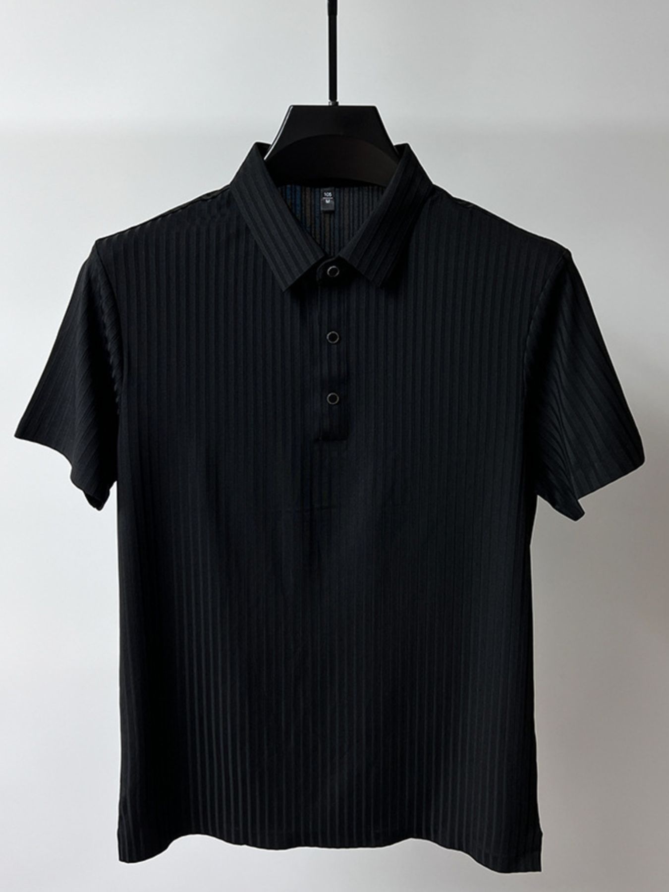 Men's Plus Size Ribbed Texture Short Sleeve Polo