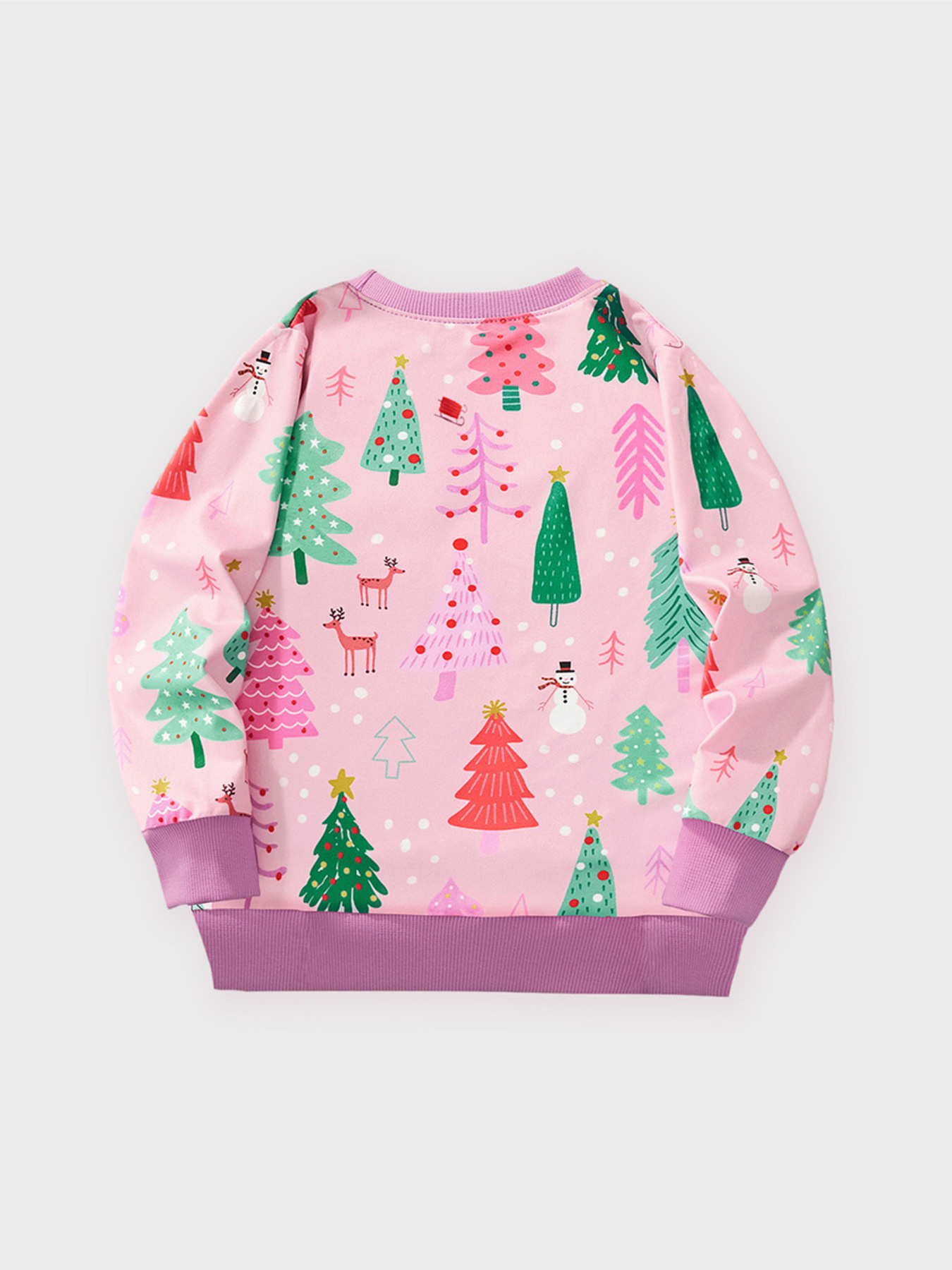 Children's Christmas Tree Print Crew Neck Sweatshirt