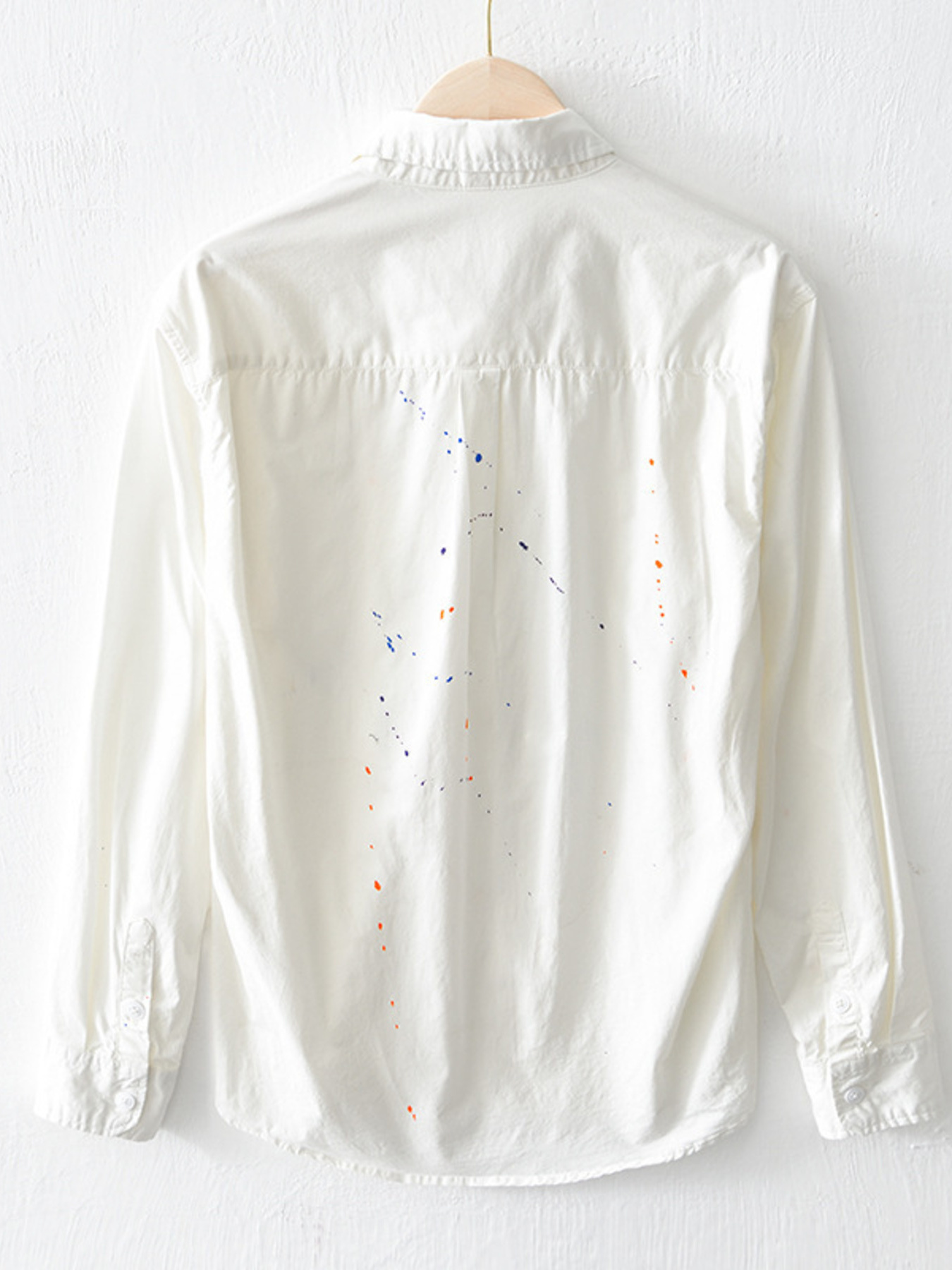 Men's Plus Size Paint Splatter Button Up Shirt