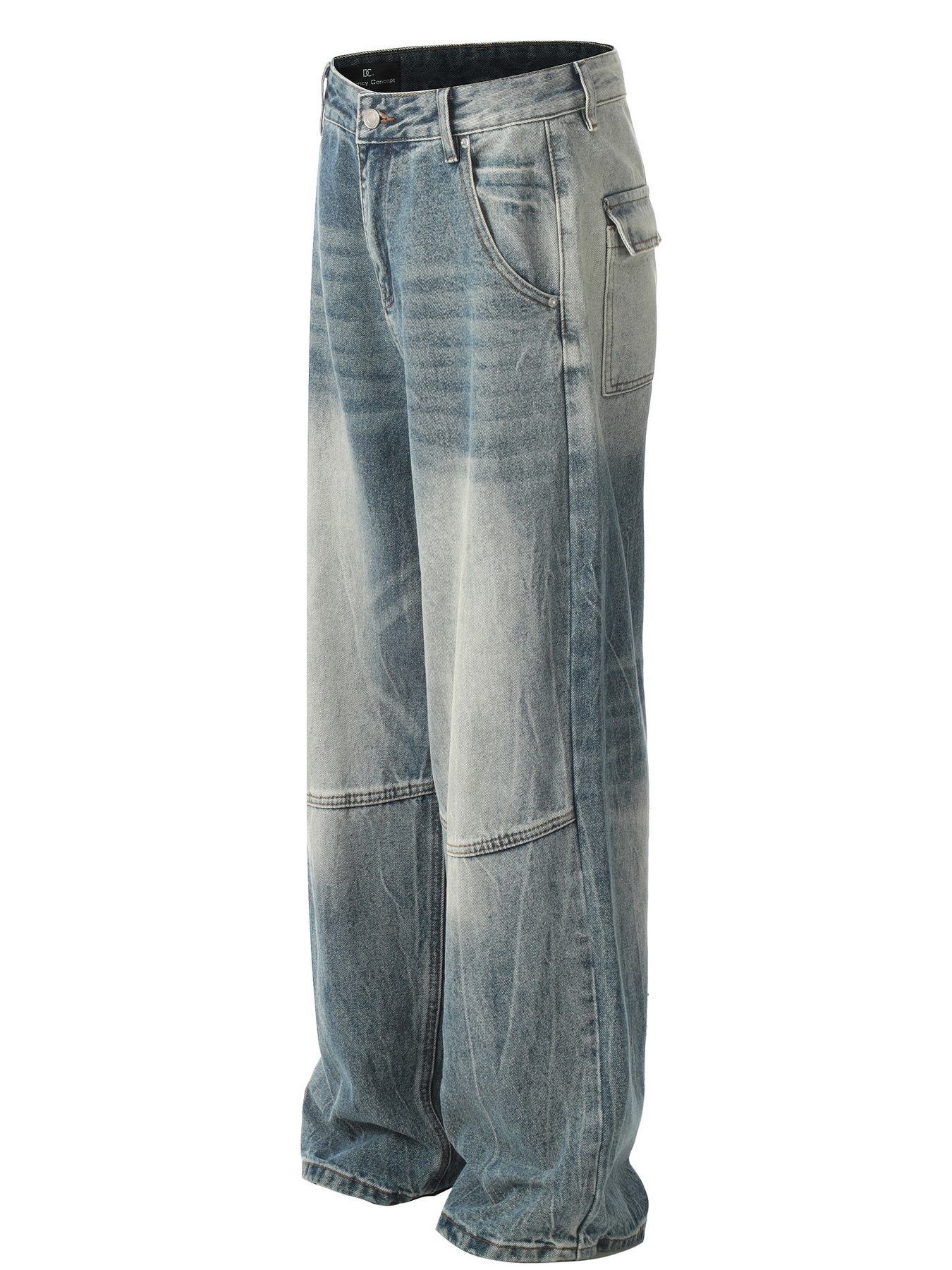 Men's Washed Wide Leg Baggy Jeans
