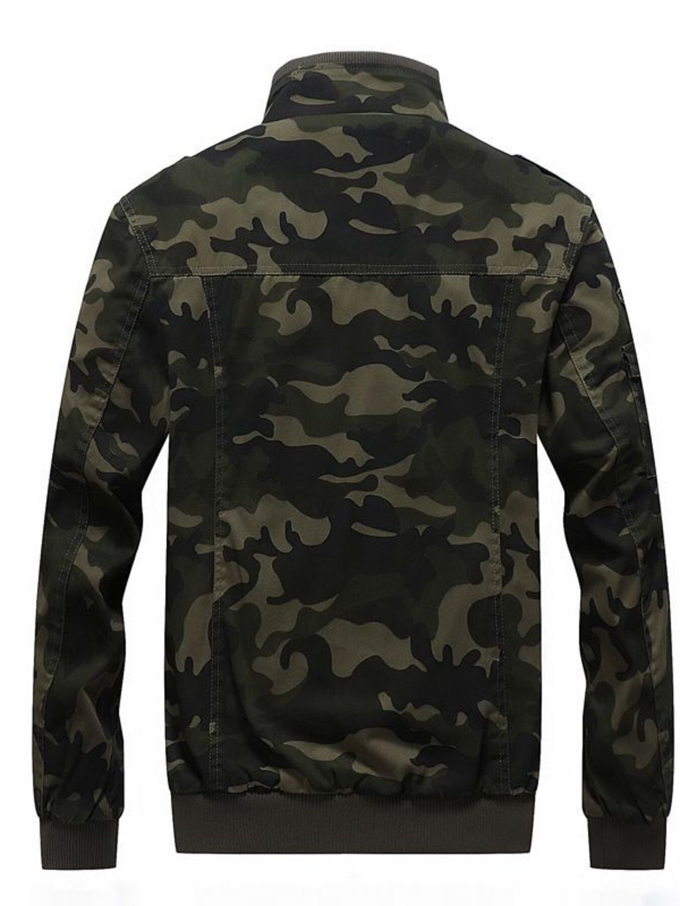 Men's Plus Size Camouflage Zip Up Jacket