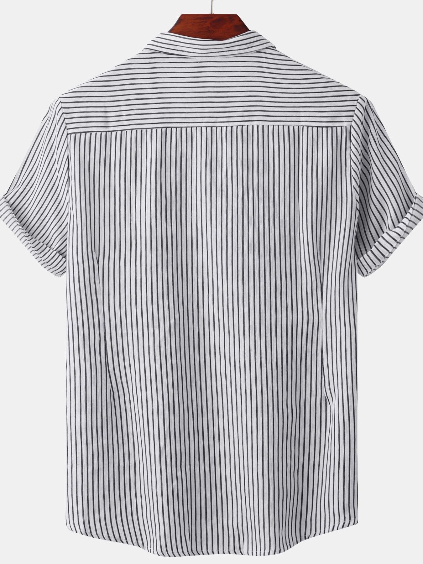 Men's Plus Size Striped Short Sleeve Button-Down Shirt