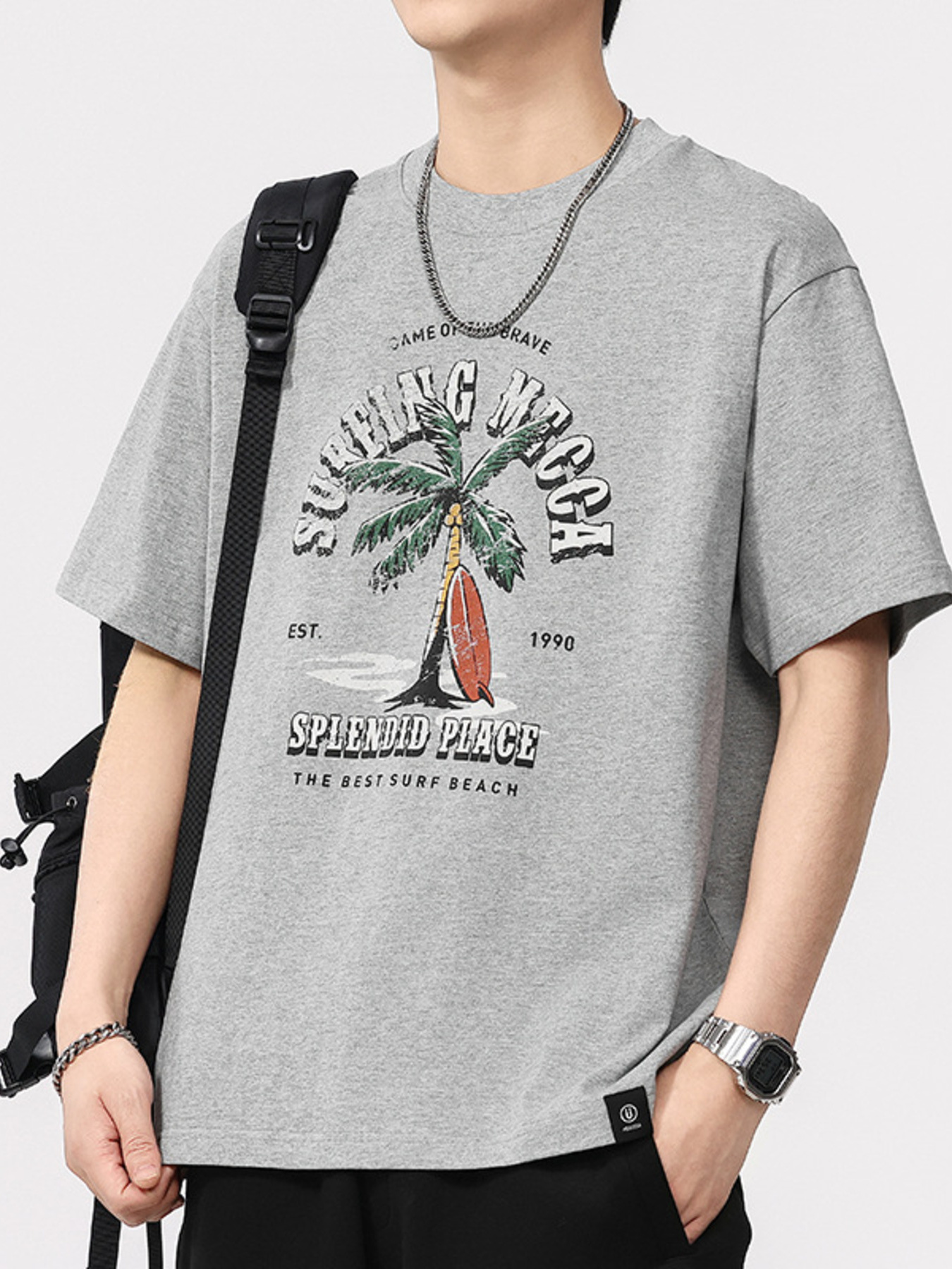 Men's Plus Size Graphic Round Neck Short Sleeve T-Shirt