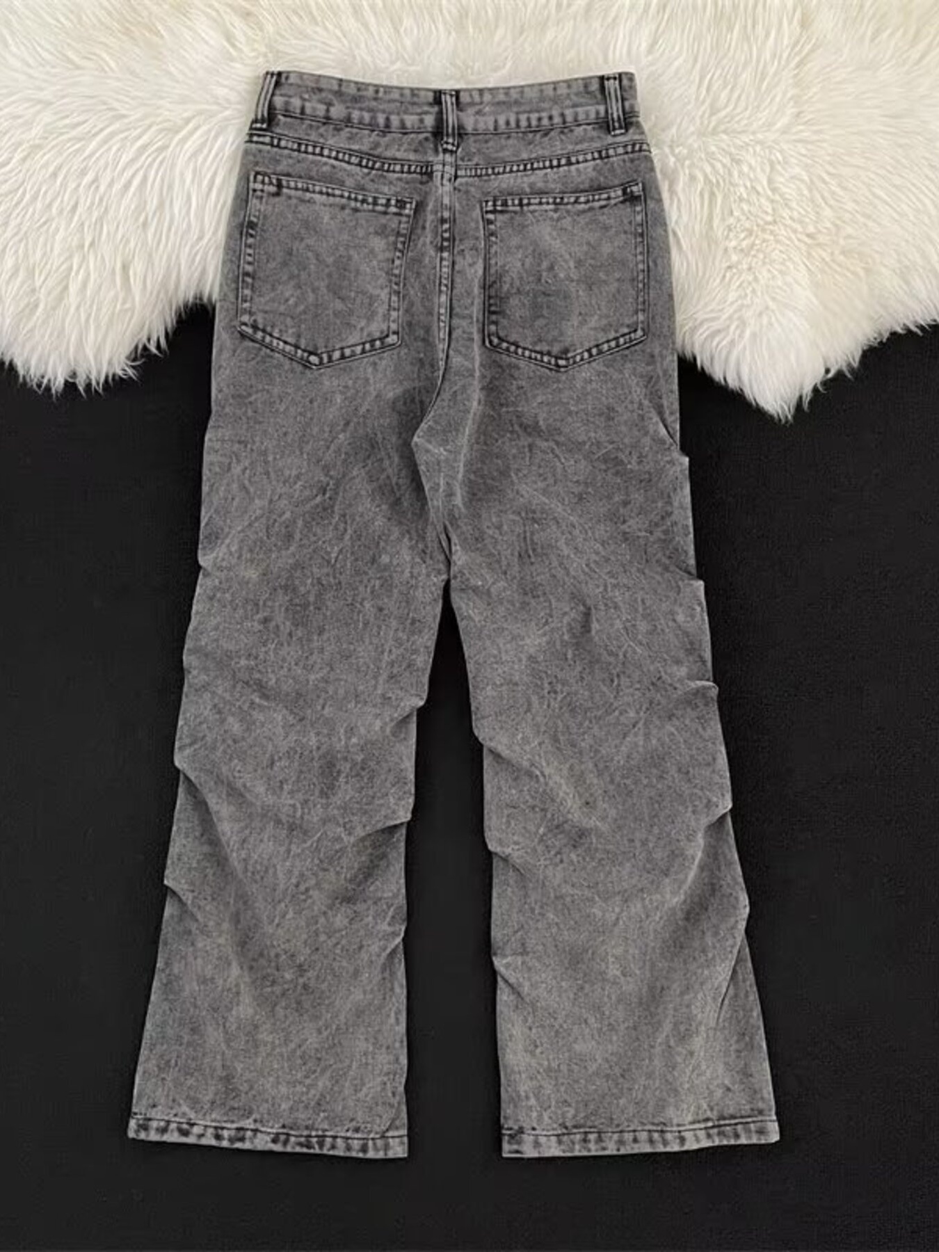 Men's Full Size Vintage Wash Wide Leg Jeans Plus Size