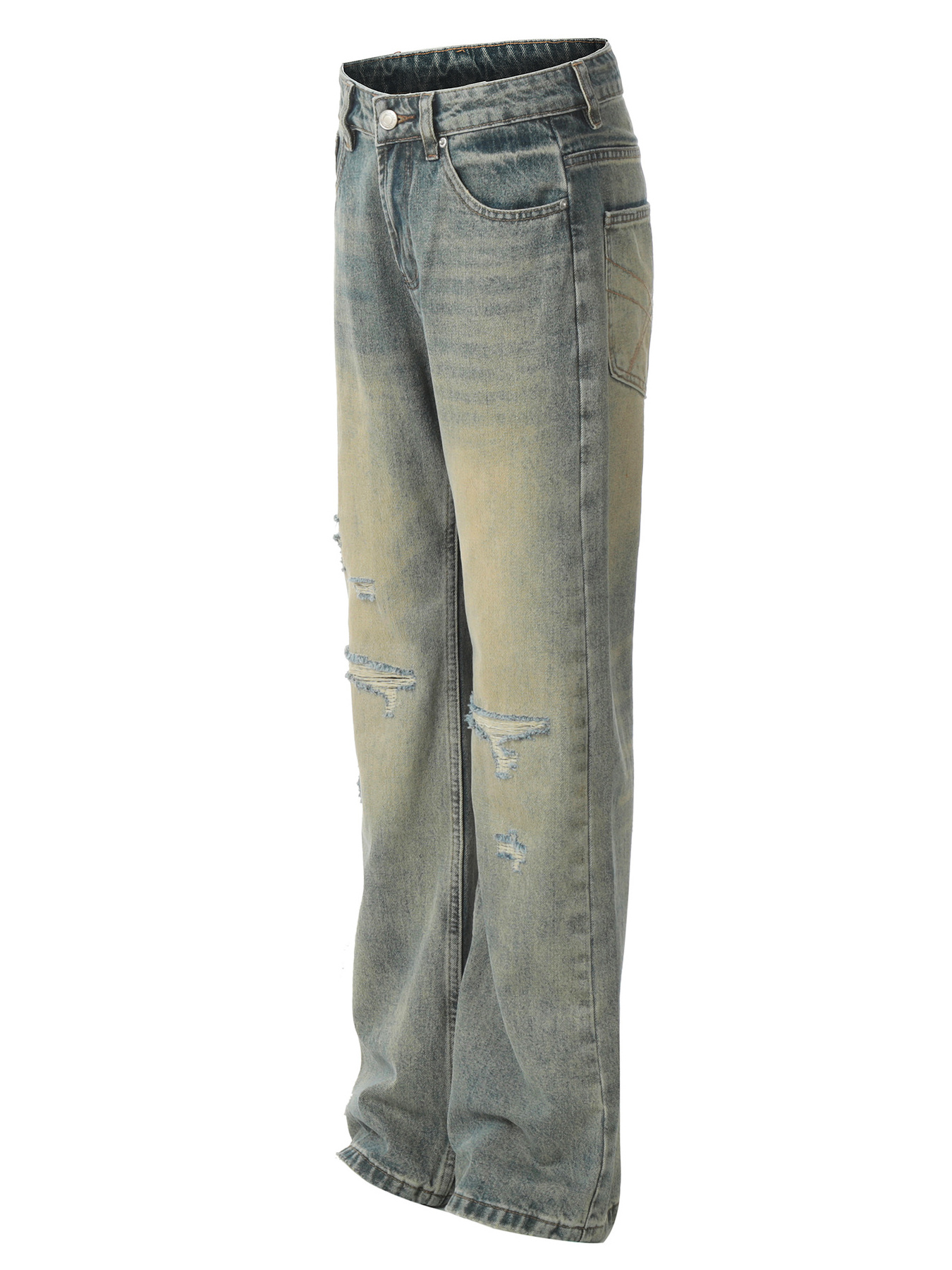 Men's Distressed Straight Leg Jeans