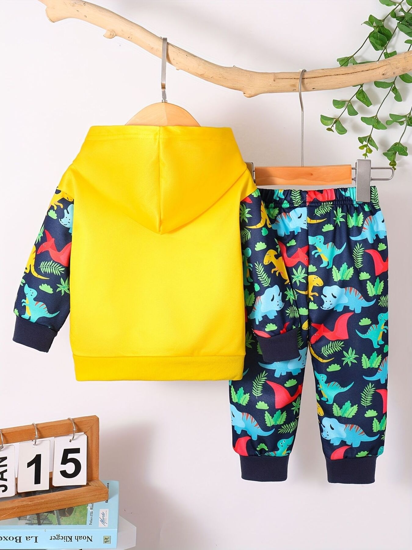 Children's Dinosaur Print Hoodie and Pants Set