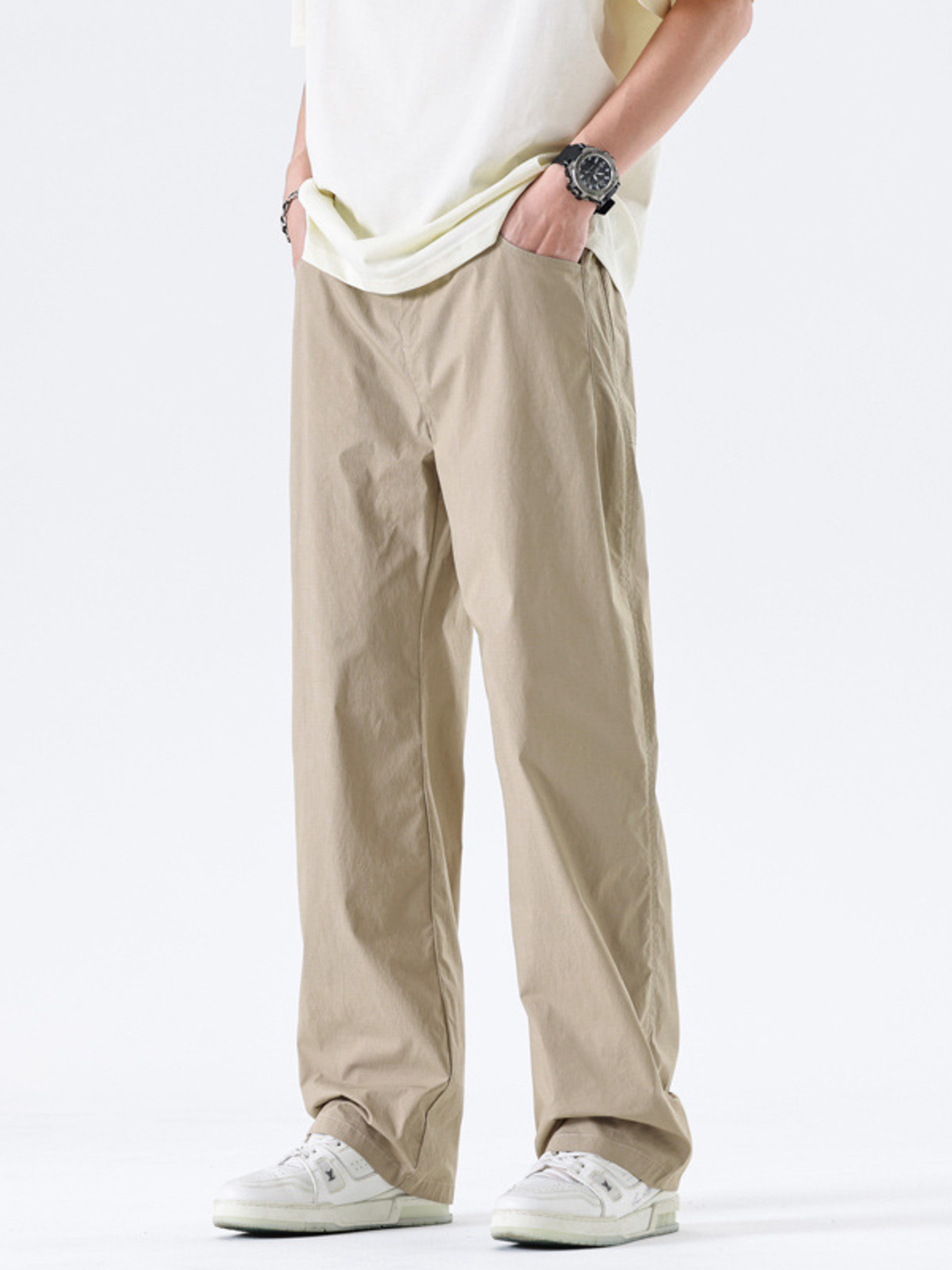 Men's Full Size Wide-Leg Relaxed Fit Pants Plus Size