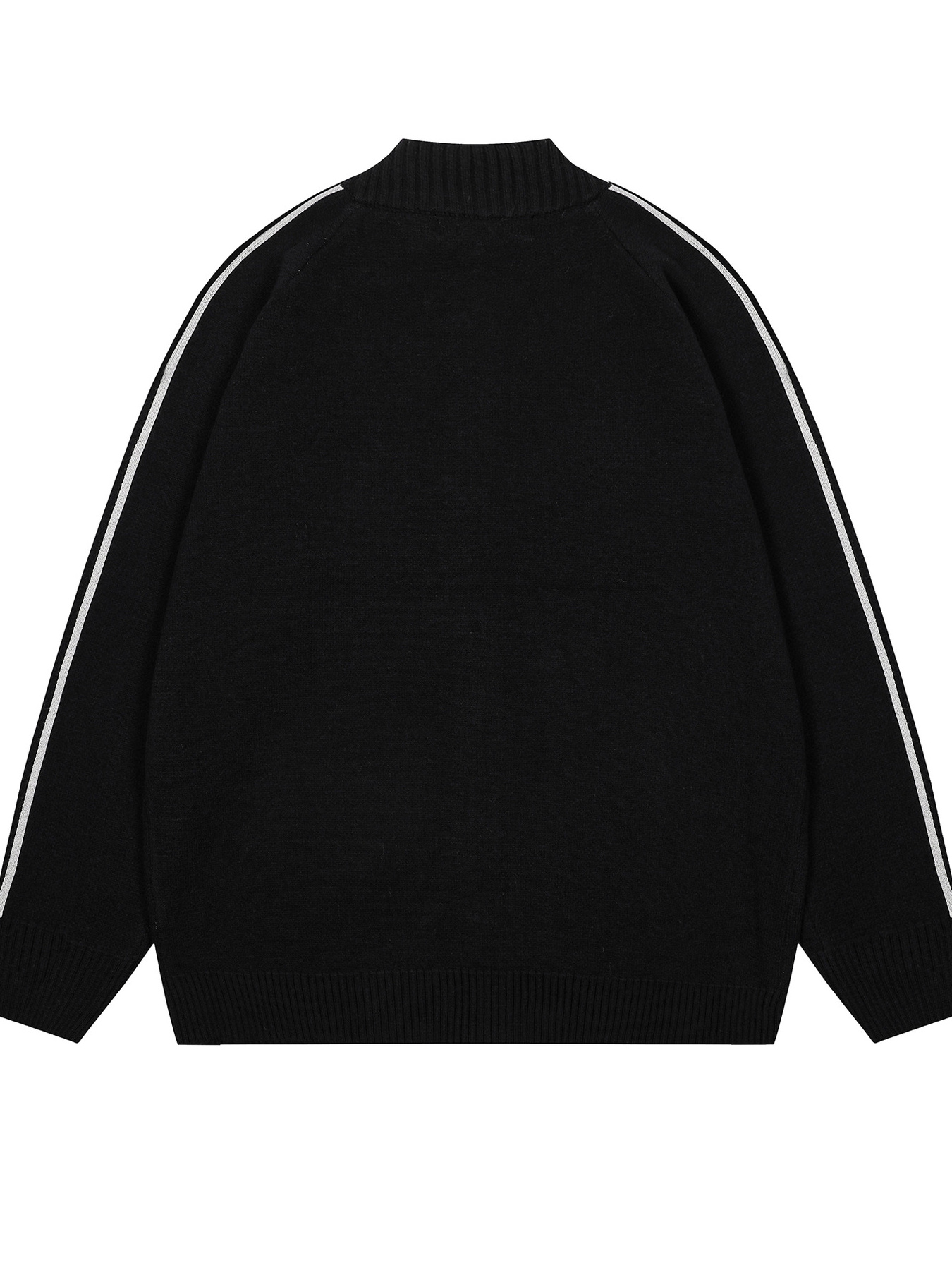 Men's Zip-Up Cardigan with Accent Stripes