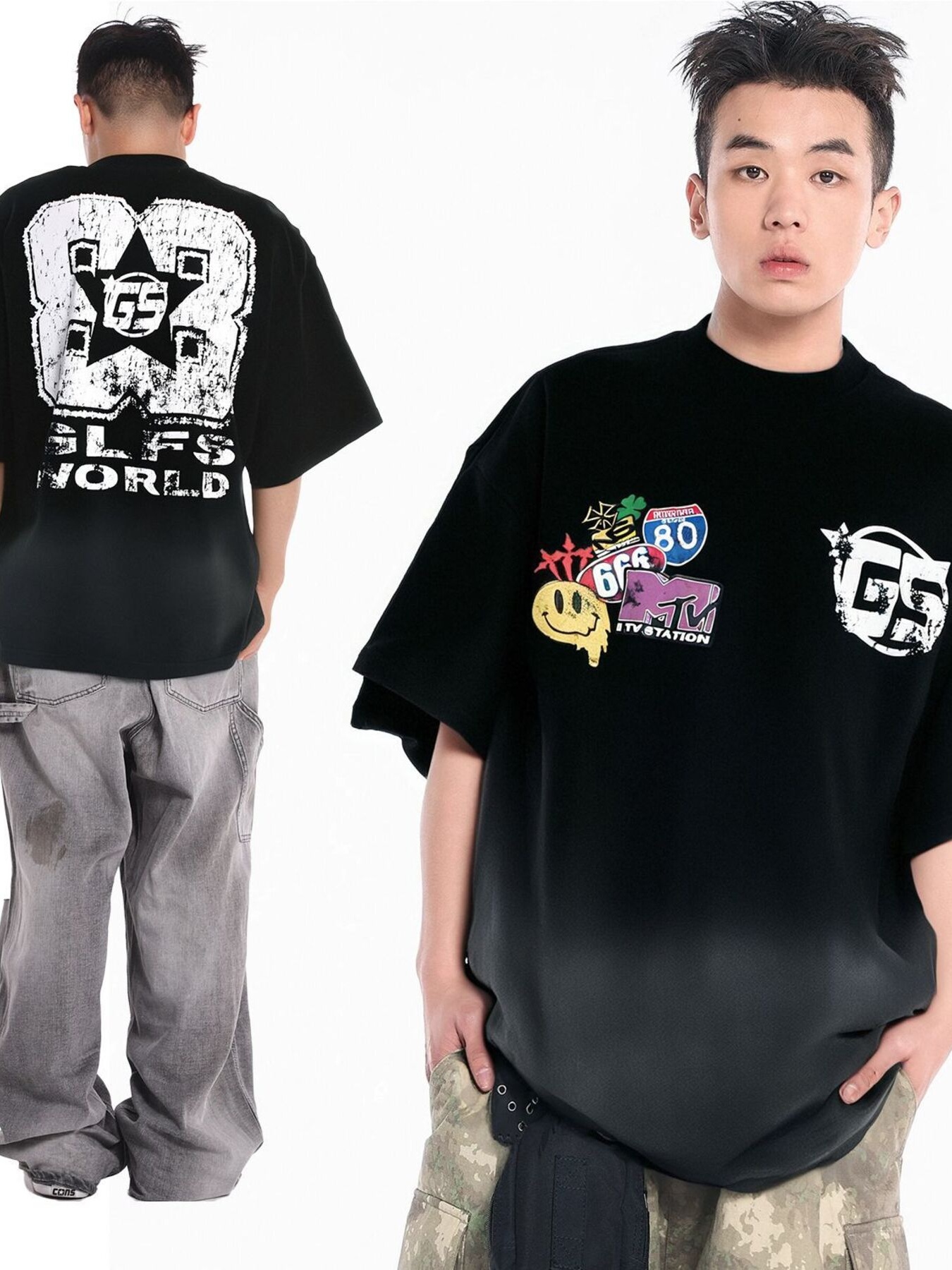 Men's Graphic Round Neck Oversized T-Shirt