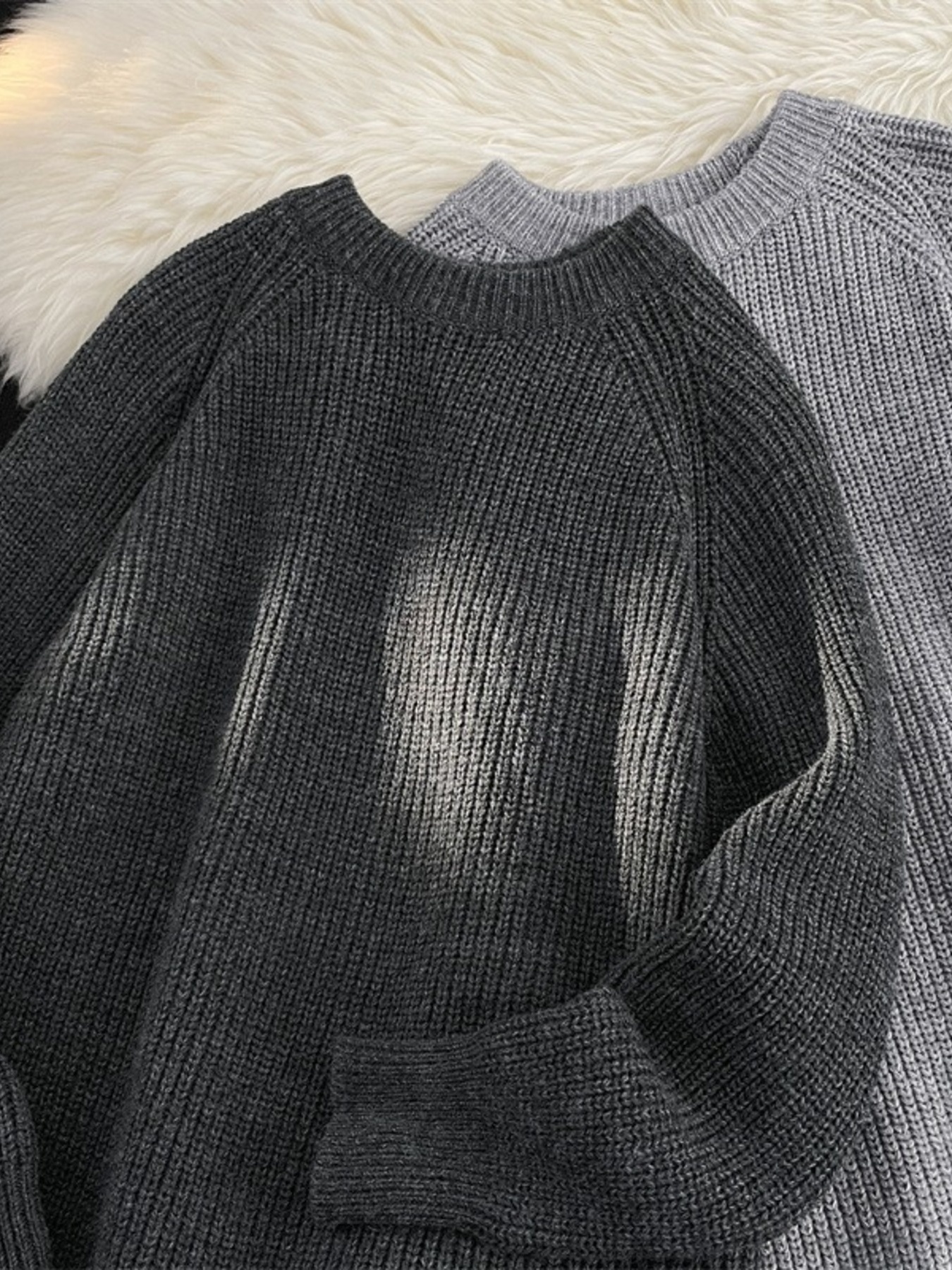 Men's Plus Size Round Neck Long Sleeve Sweater