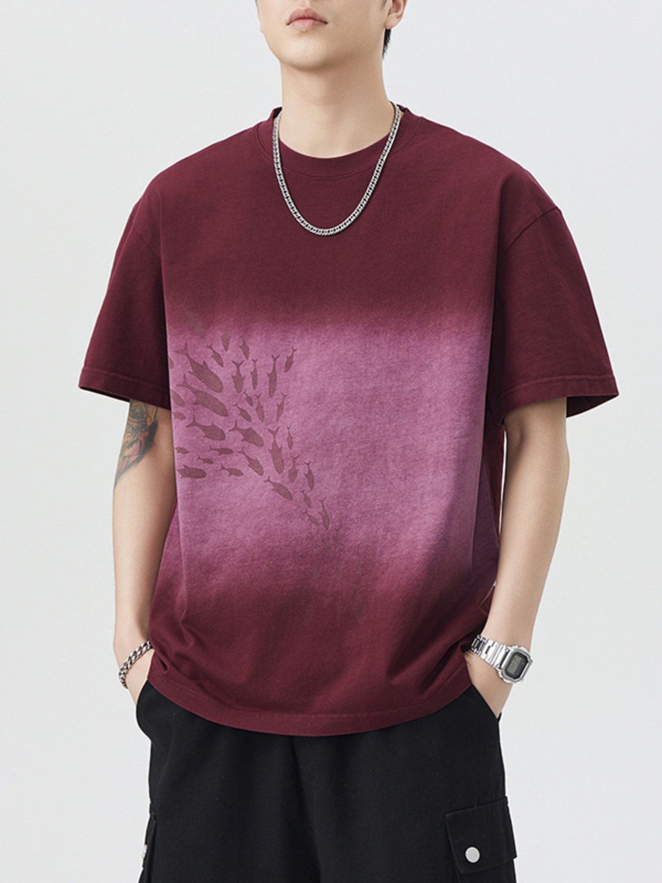 Men's Plus Size Round Neck Short Sleeve T-Shirt