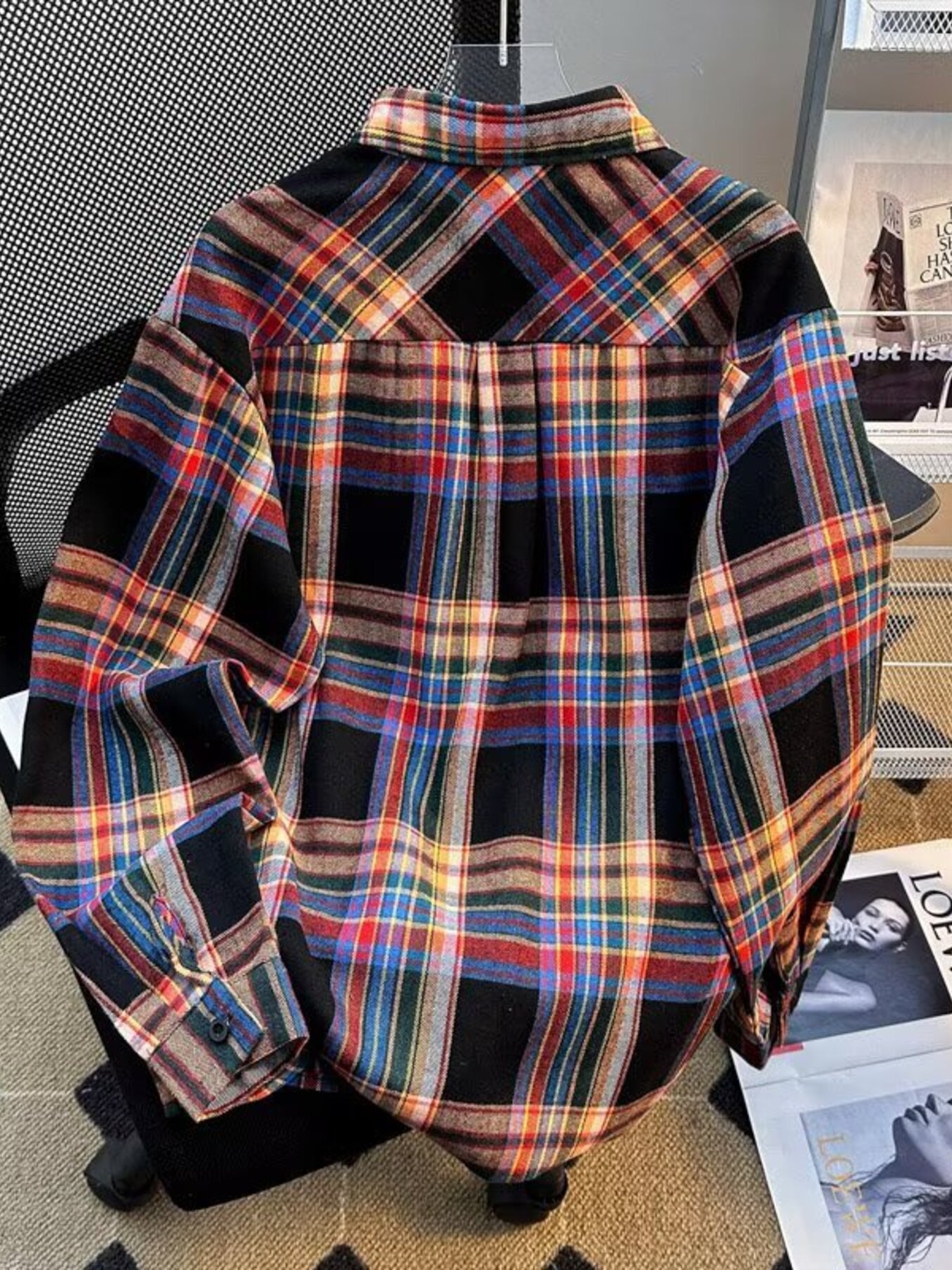 Men's Full Size Vintage Plaid Flannel Button-Down Shirt Plus Size