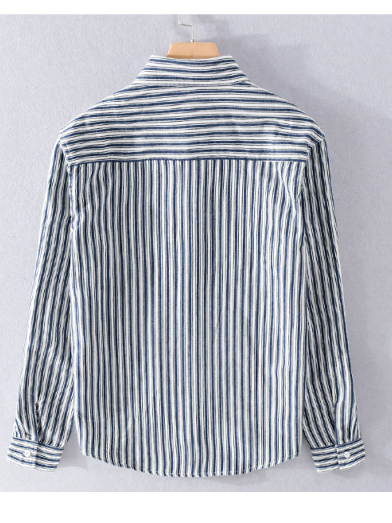 Men's Plus Size Striped Button Up Long Sleeve Shirt