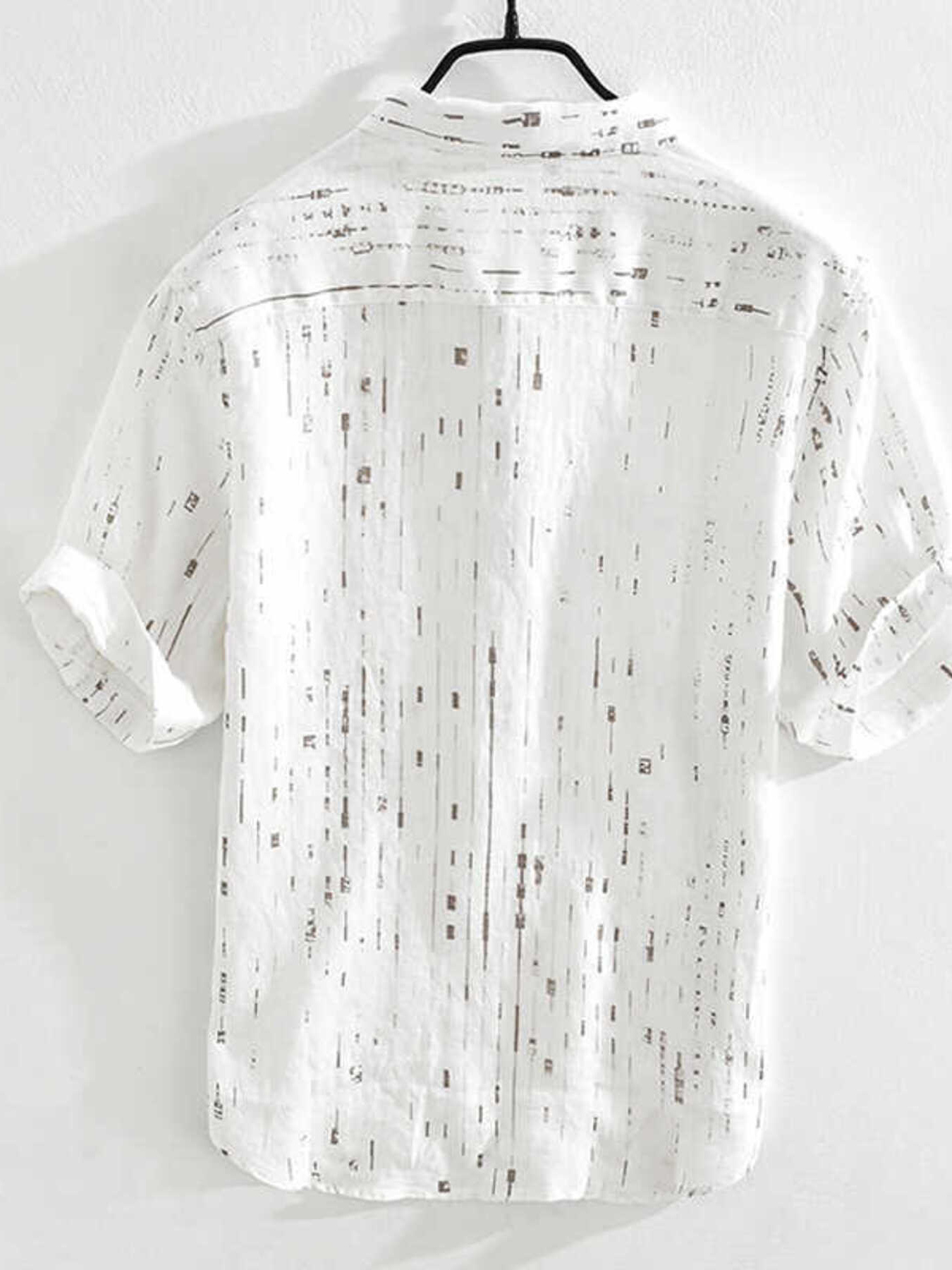 Men's Plus Size Printed Button Detail Short Sleeve Polo Shirt