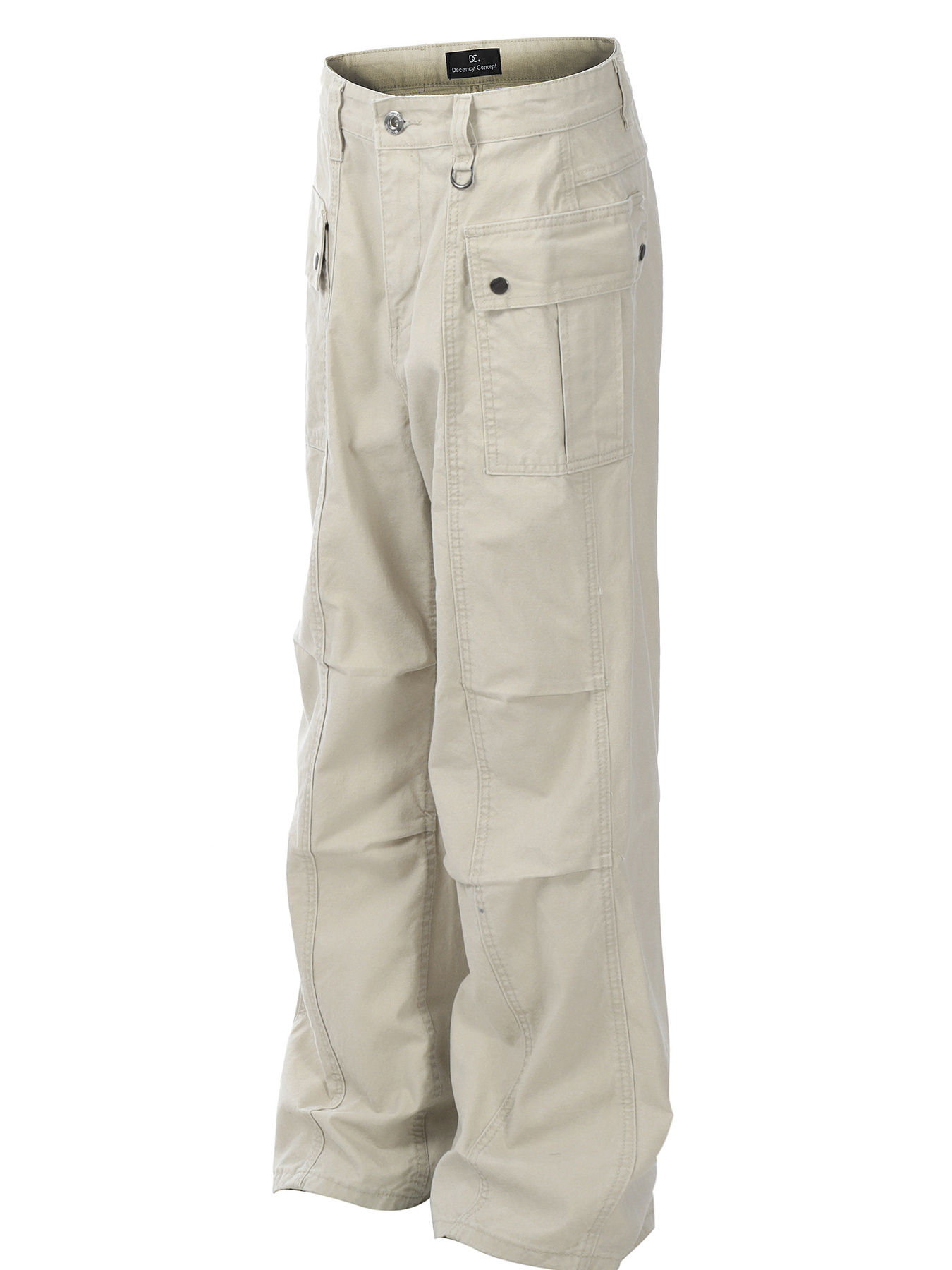 Men's Straight Cargo Jeans with Ruched Detail